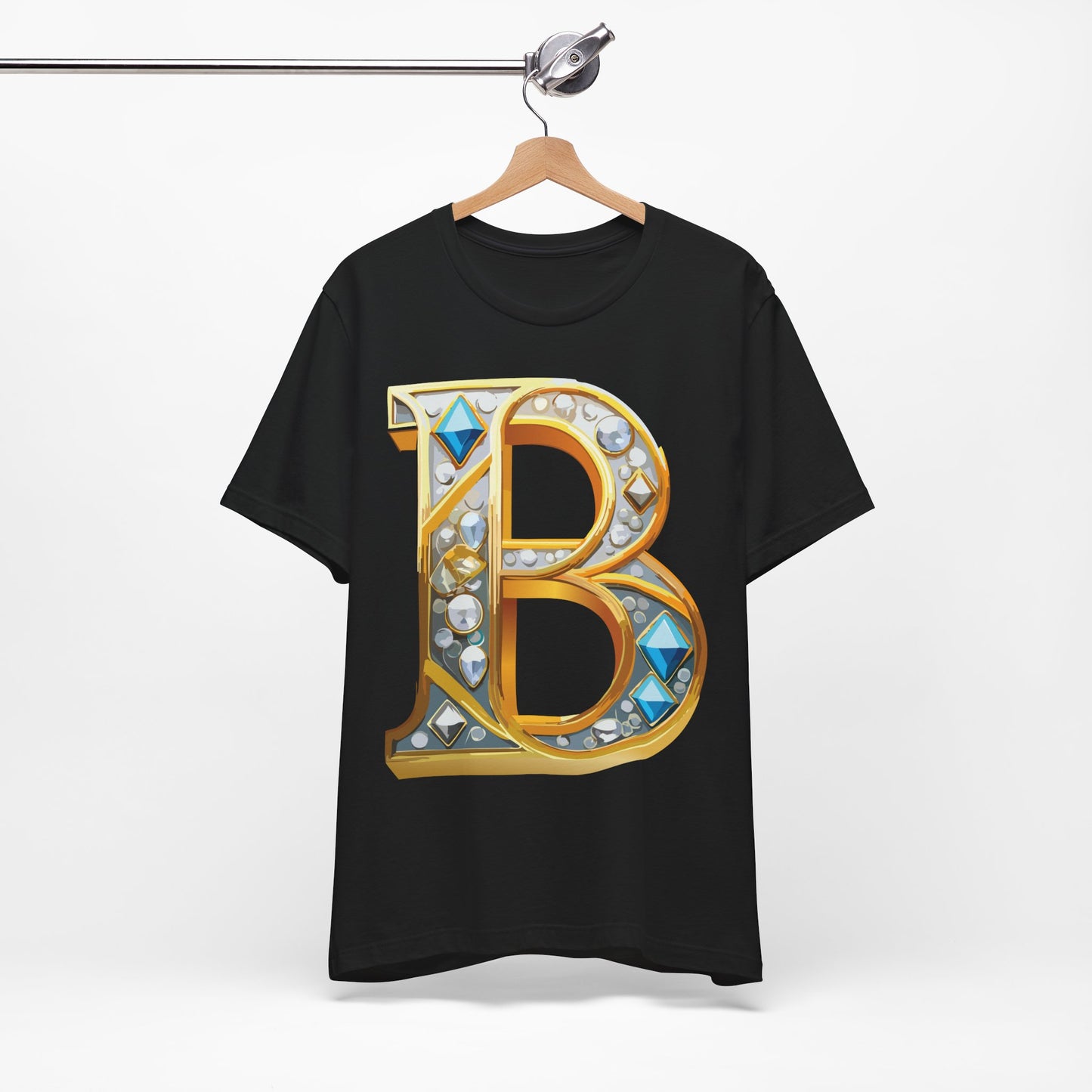Letter Shirt, Shirt with Letters, Tee Shirt with Gold Letter, Shirt with Antique Letters