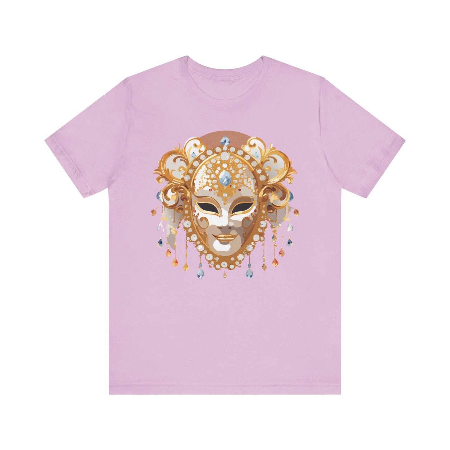 Mask Shirt, Shirt with Mask, Tee Shirt with Gold Face