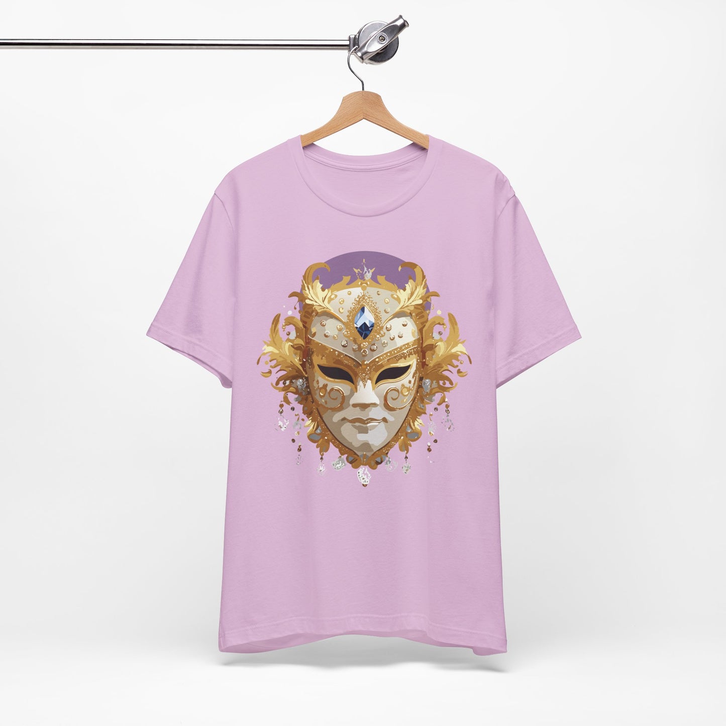 Mask Shirt, Shirt with Mask, Tee Shirt with Gold Face