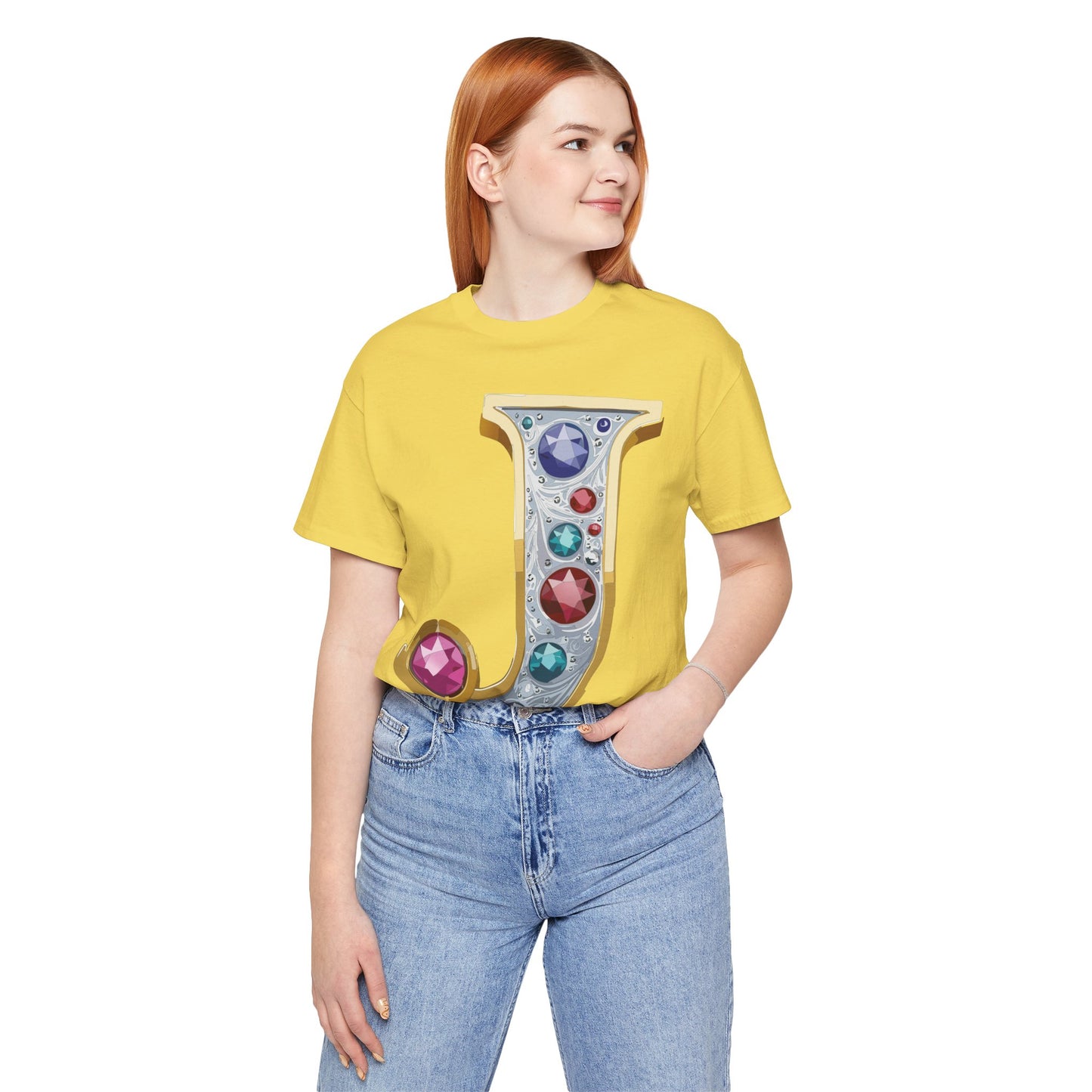 Letter Shirt, Shirt with Letters, Tee Shirt with Gold Letter, Shirt with Antique Letters
