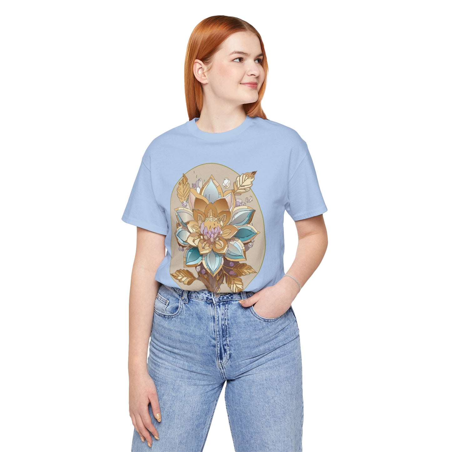 Floral Shirt, Flower Shirt, Tee Shirt with Antique Flower