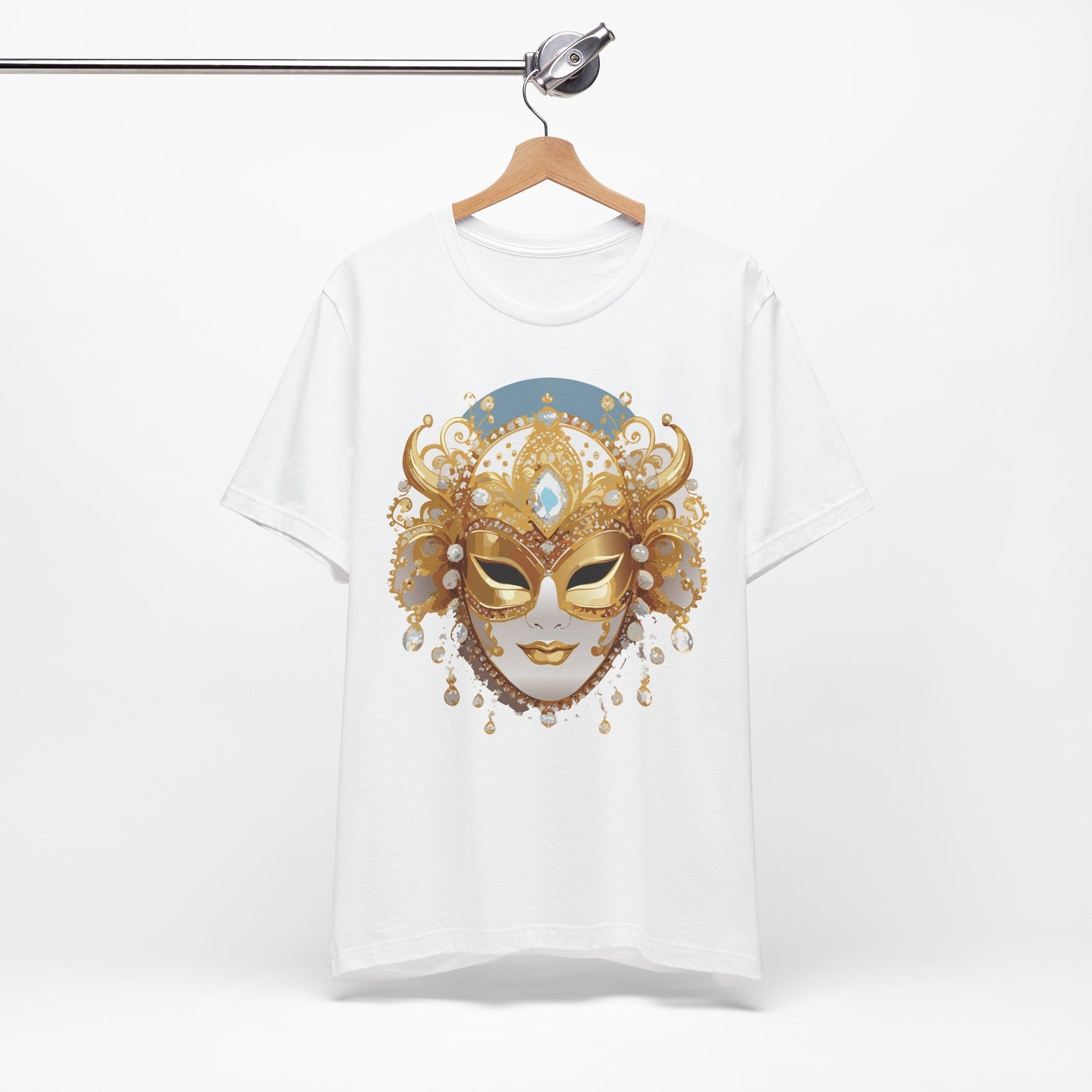 Mask Shirt, Shirt with Mask, Tee Shirt with Gold Face