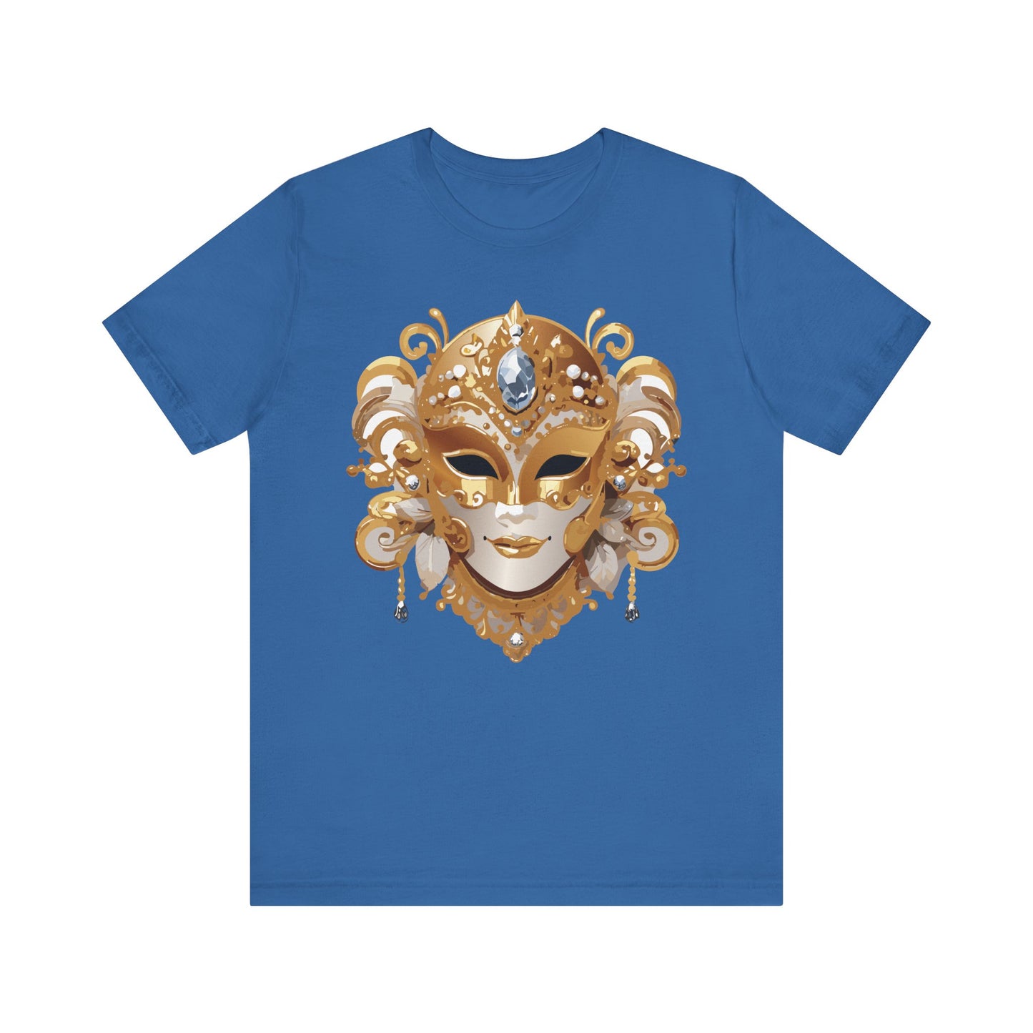 Mask Shirt, Shirt with Mask, Tee Shirt with Gold Face