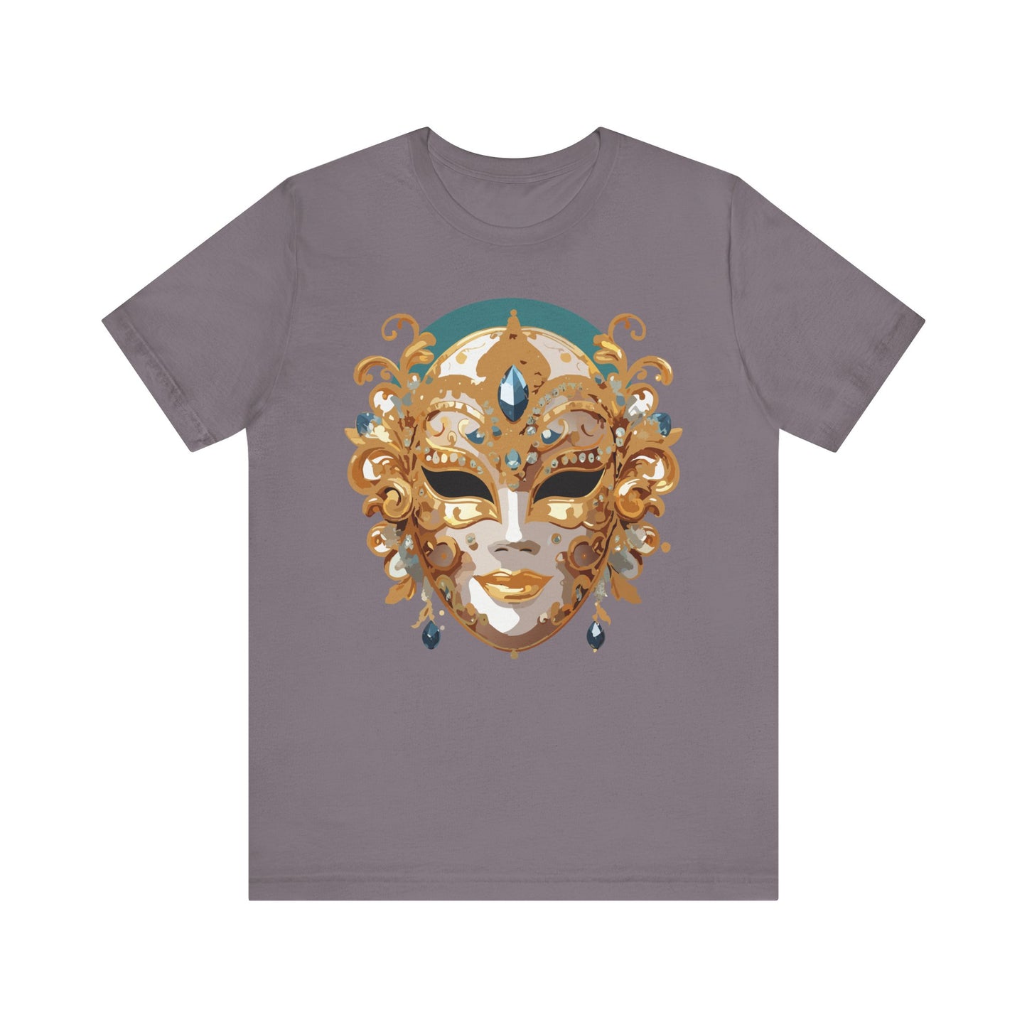 Mask Shirt, Shirt with Mask, Tee Shirt with Gold Face