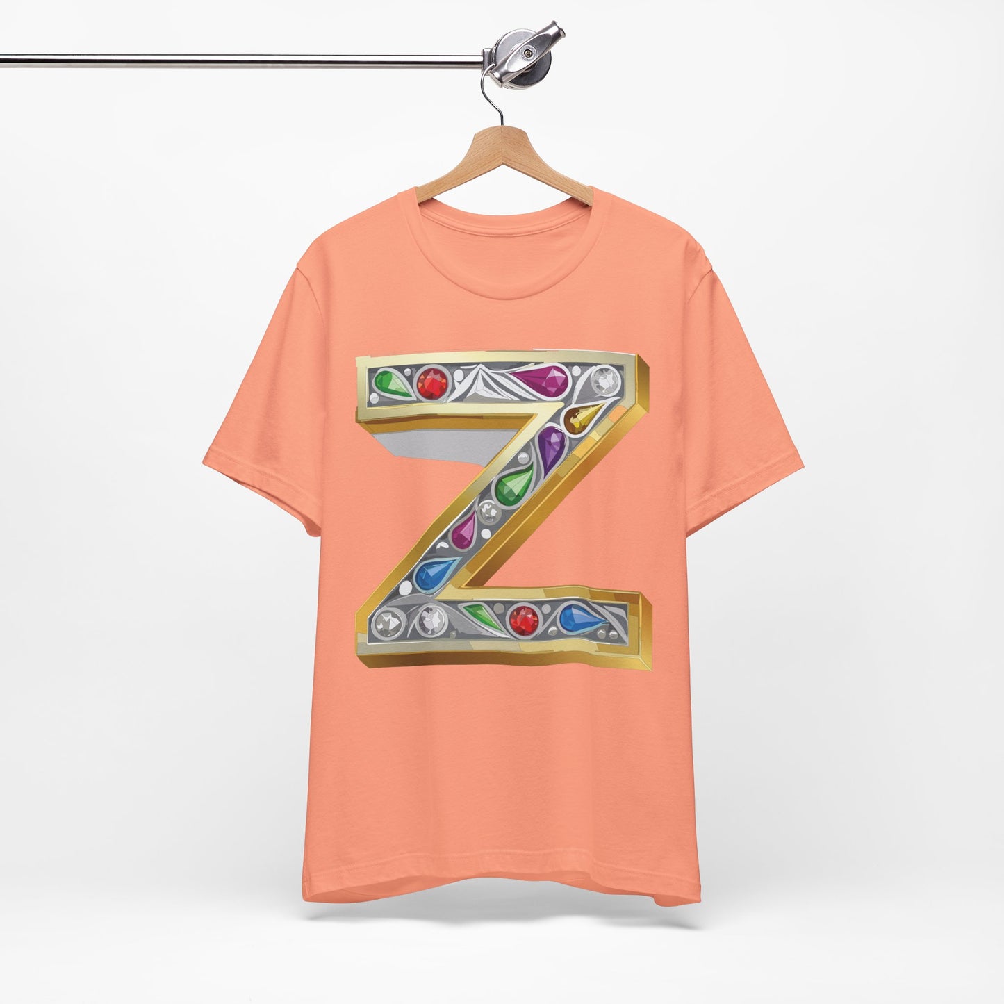 Letter Shirt, Shirt with Letters, Tee Shirt with Gold Letter, Shirt with Antique Letters