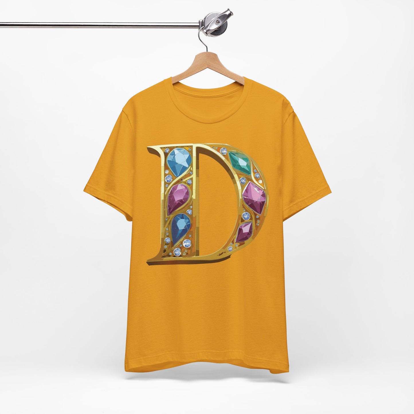 Letter Shirt, Shirt with Letters, Tee Shirt with Gold Letter, Shirt with Antique Letters