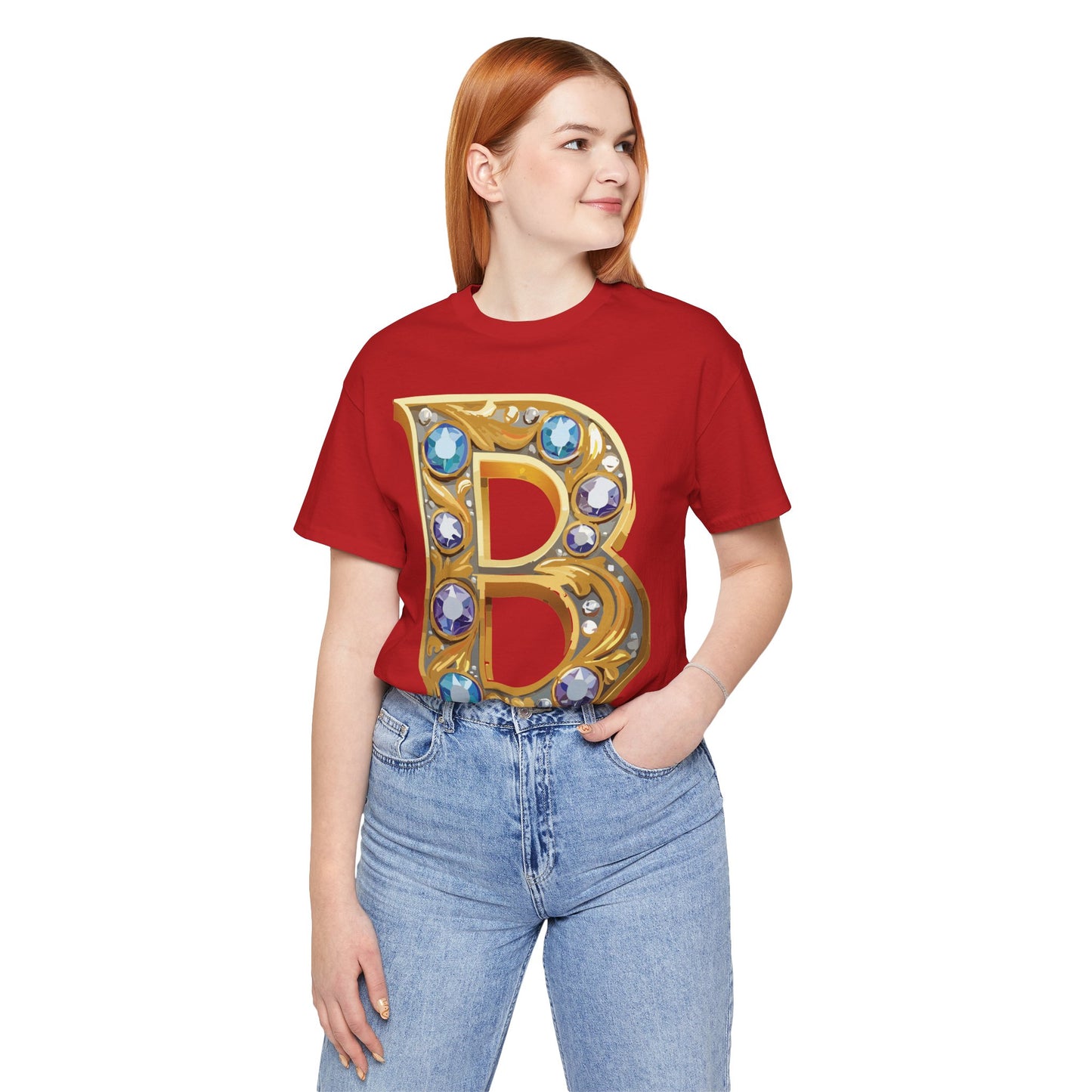 Letter Shirt, Shirt with Letters, Tee Shirt with Gold Letter, Shirt with Antique Letters