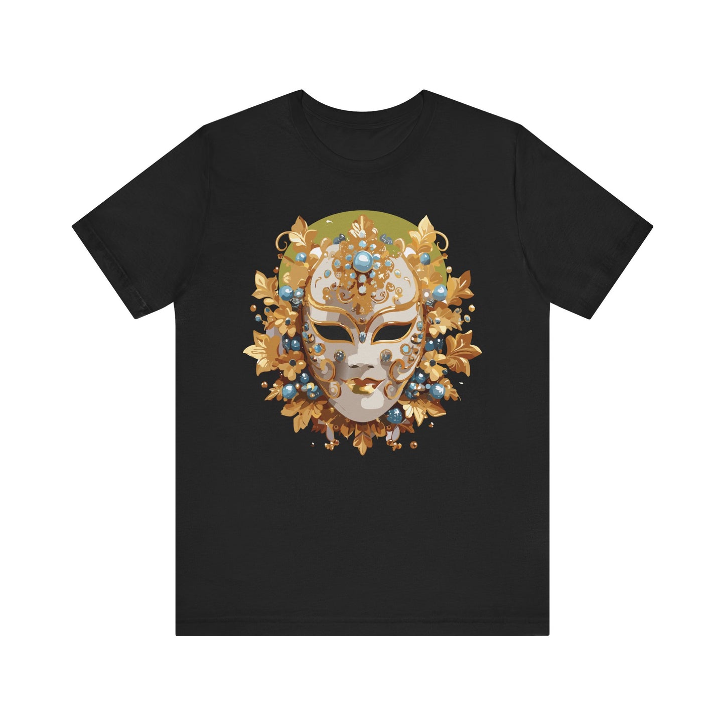 Mask Shirt, Shirt with Mask, Tee Shirt with Gold Face