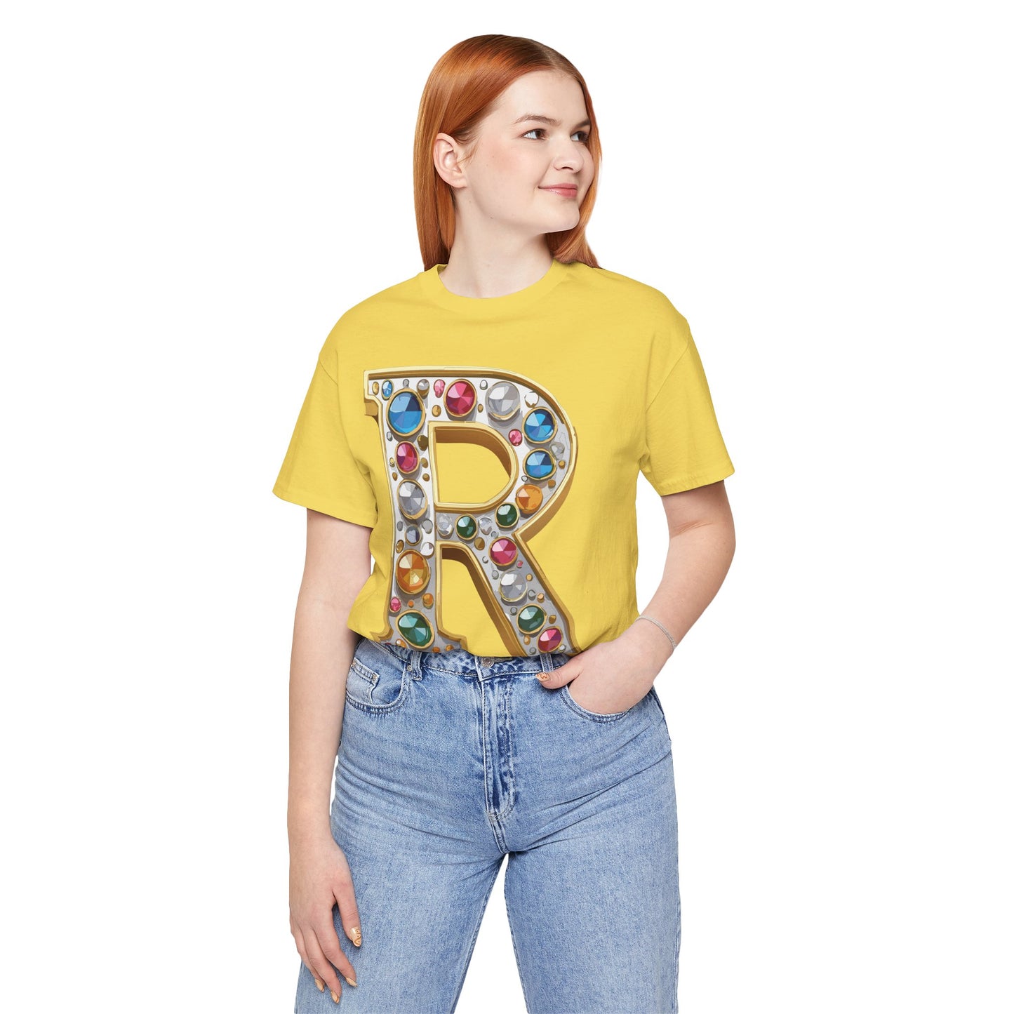 Letter Shirt, Shirt with Letters, Tee Shirt with Gold Letter, Shirt with Antique Letters