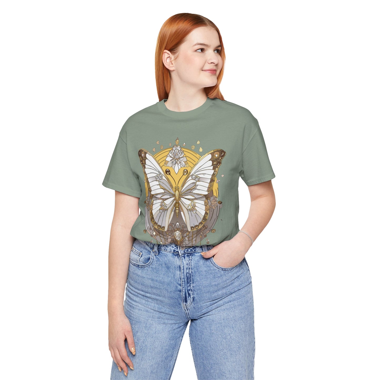 Butterfly Shirt, Shirt with Butterfly, Tee Shirt with Antique Butterfly