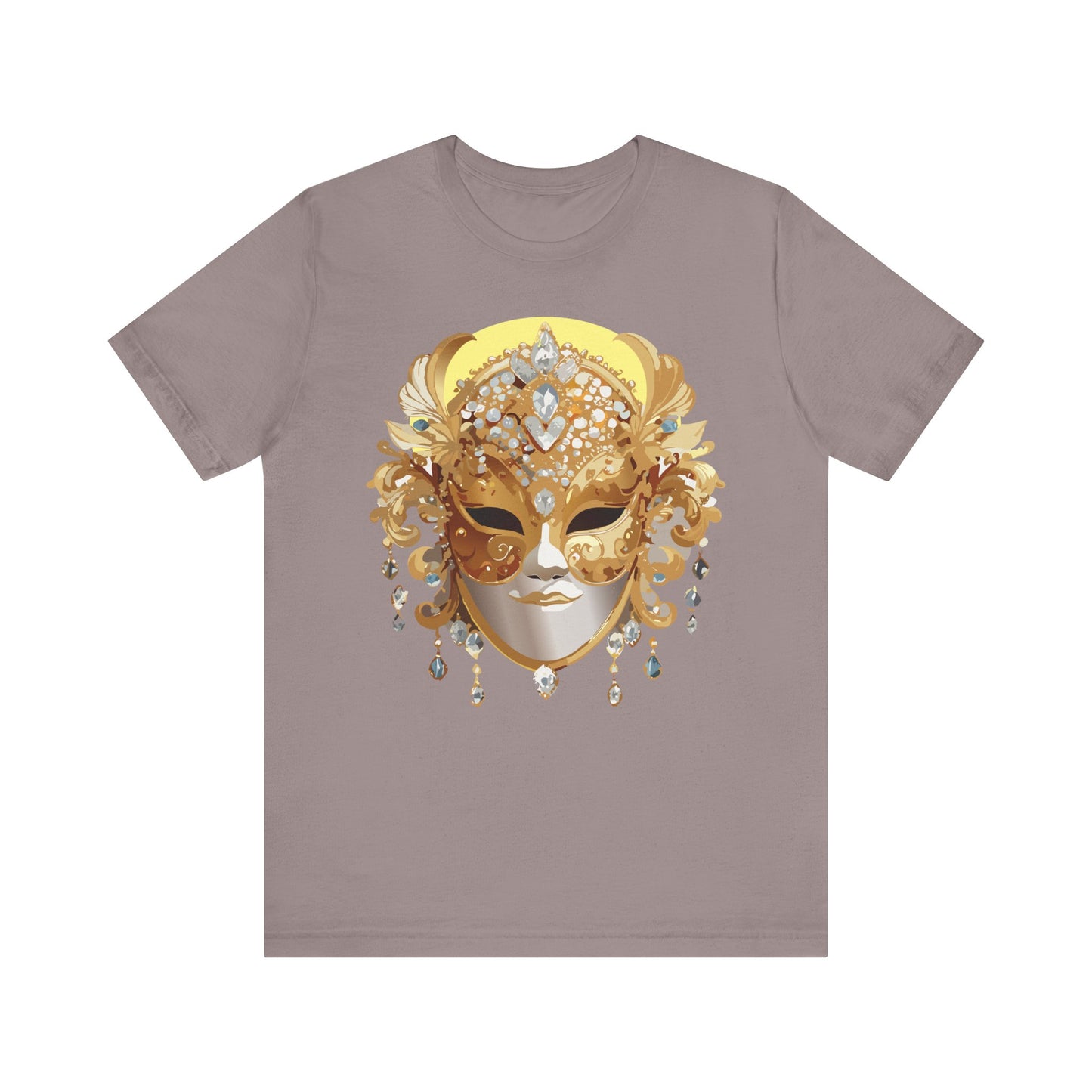 Mask Shirt, Shirt with Mask, Tee Shirt with Gold Face