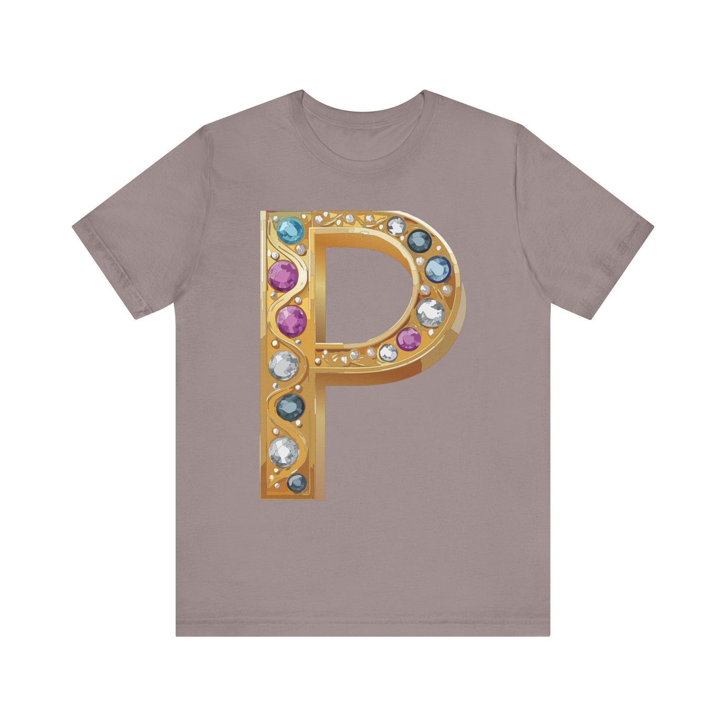 Letter Shirt, Shirt with Letters, Tee Shirt with Gold Letter, Shirt with Antique Letters