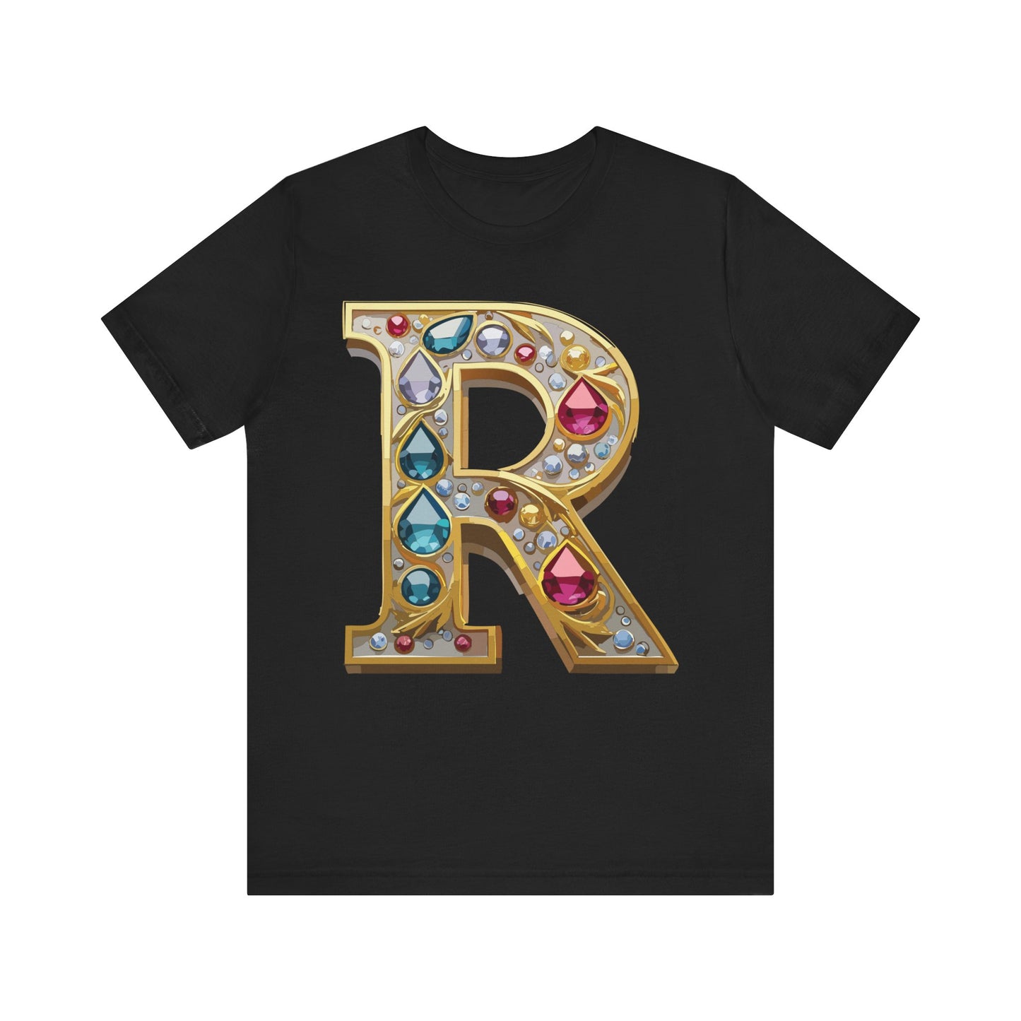 Letter Shirt, Shirt with Letters, Tee Shirt with Gold Letter, Shirt with Antique Letters