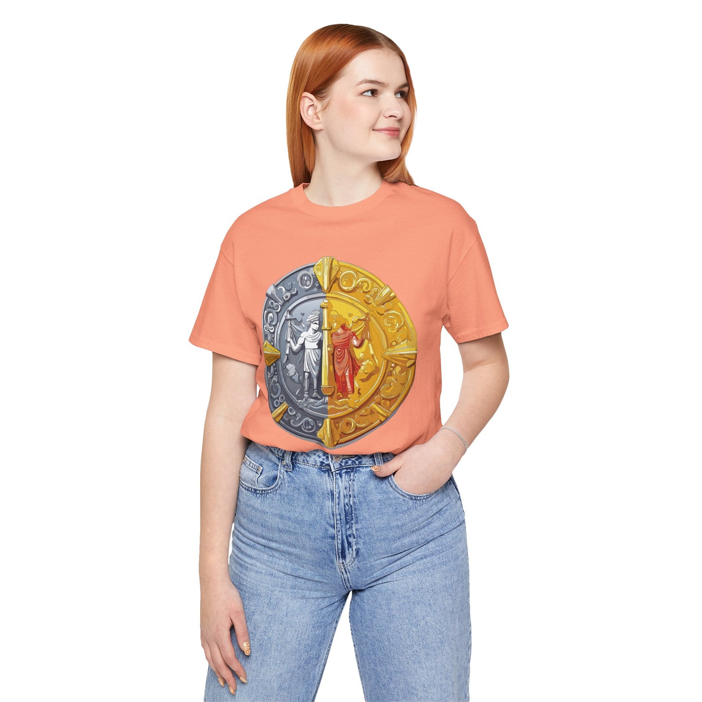 Coin Shirt, Shirt with Coin, Tee Shirt with Gold Coin, Shirt with Antique Coin