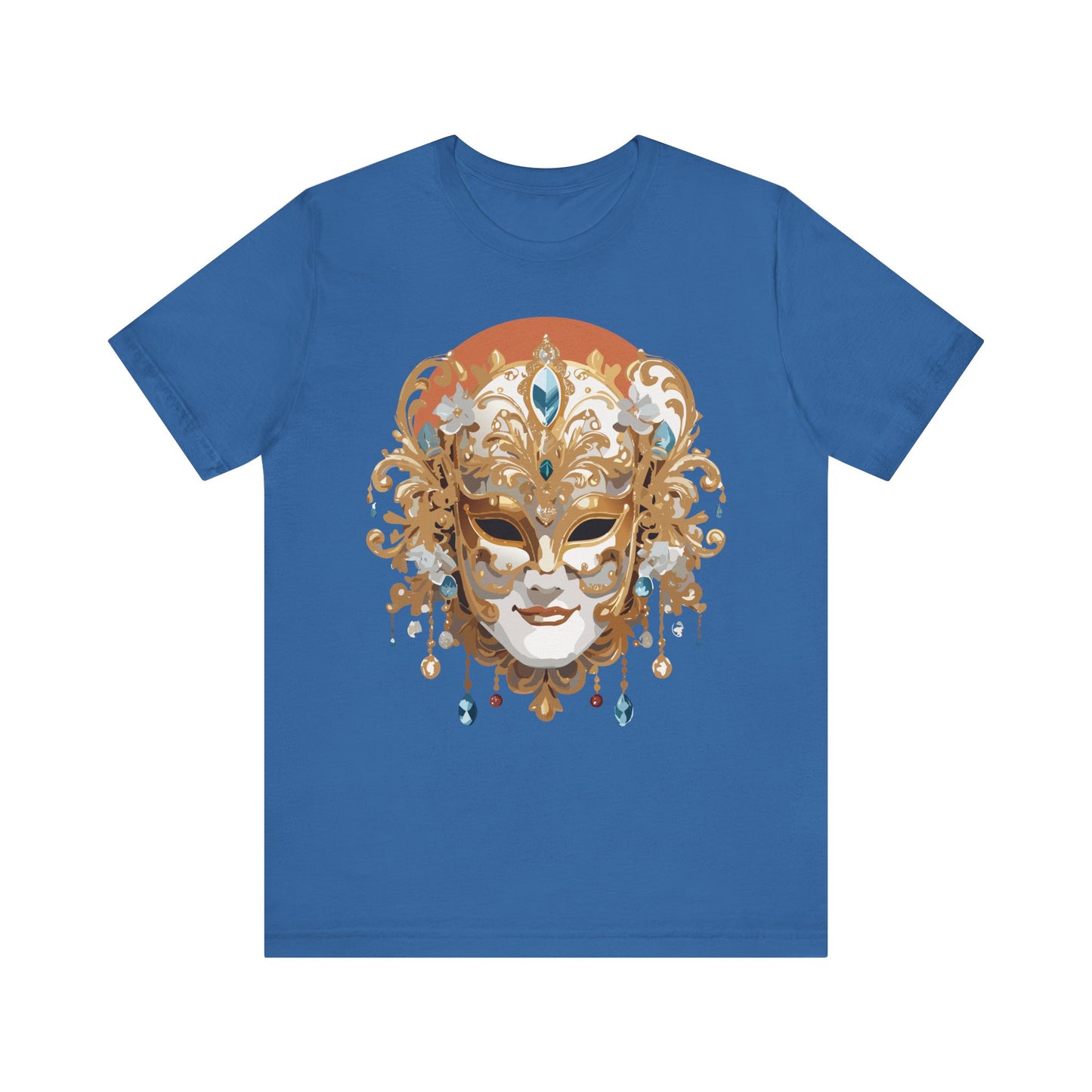 Mask Shirt, Shirt with Mask, Tee Shirt with Gold Face