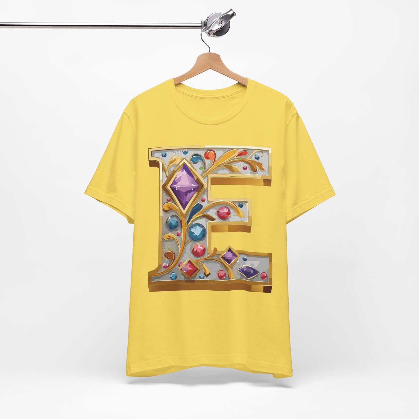 Letter Shirt, Shirt with Letters, Tee Shirt with Gold Letter, Shirt with Antique Letters