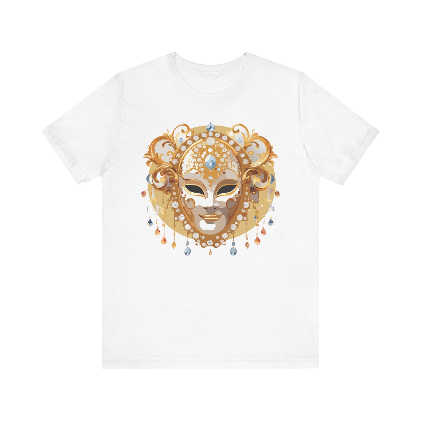 Mask Shirt, Shirt with Mask, Tee Shirt with Gold Face