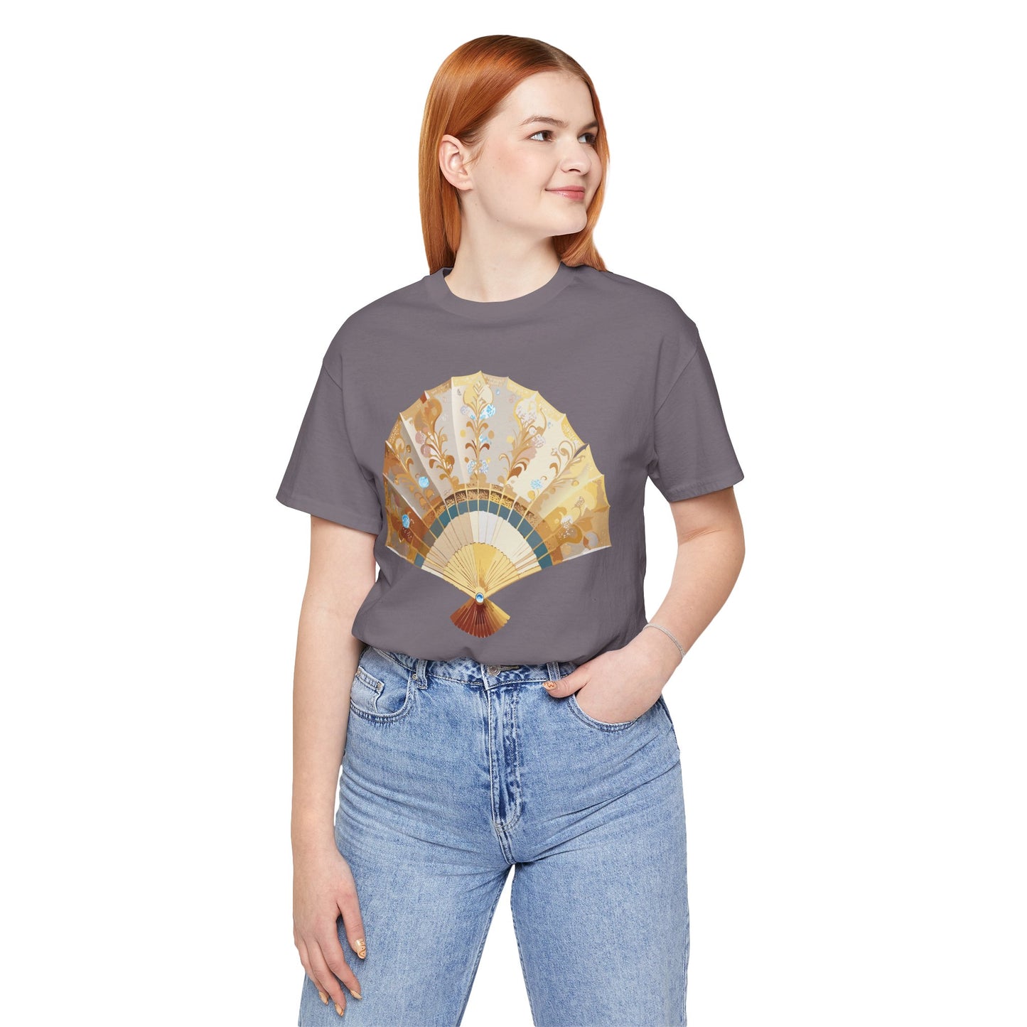 Fan shirt, Shirt with Fan, Tee Shirt with Gold Blower