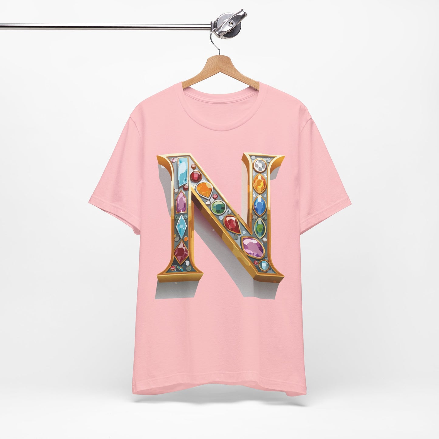 Letter Shirt, Shirt with Letters, Tee Shirt with Gold Letter, Shirt with Antique Letters