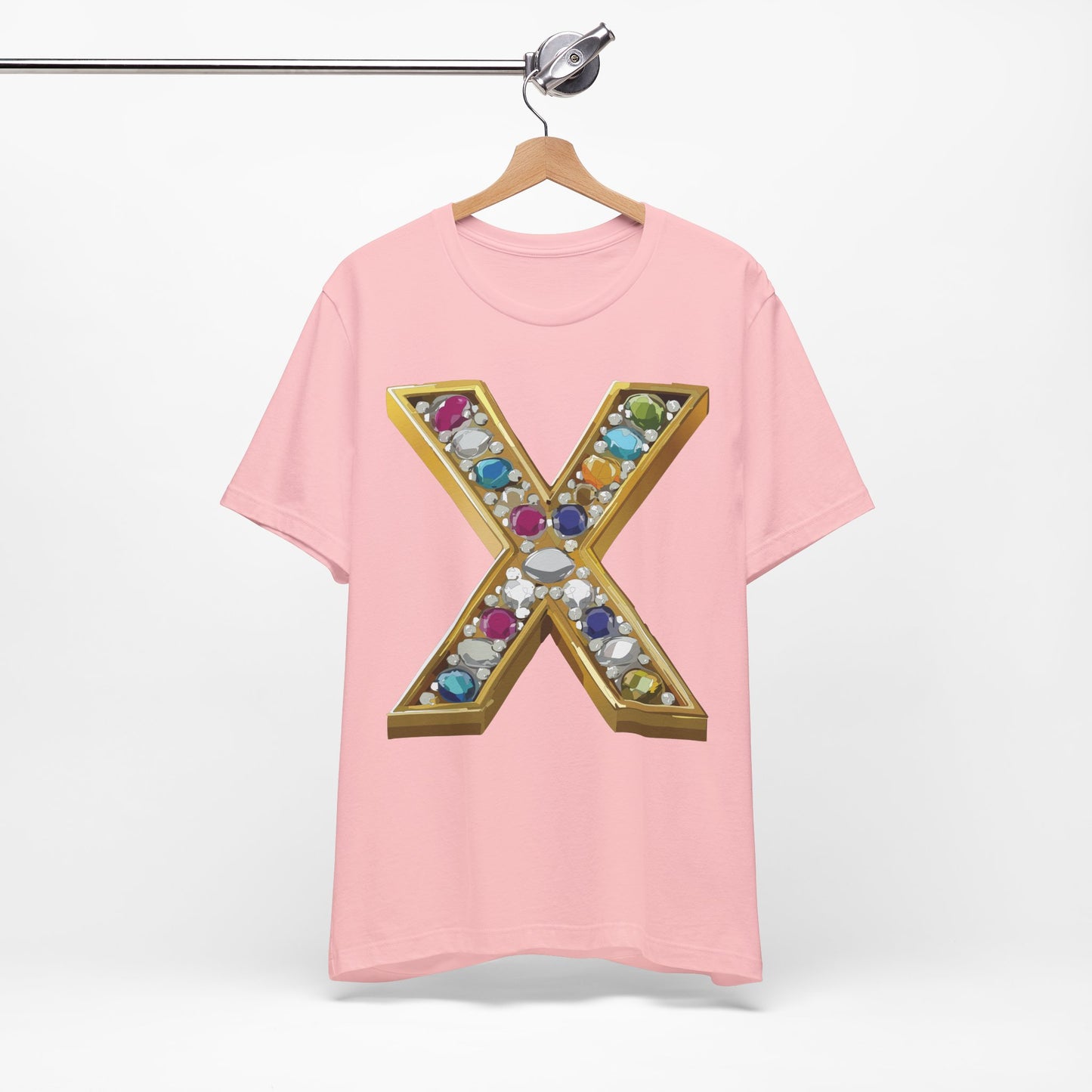 Letter Shirt, Shirt with Letters, Tee Shirt with Gold Letter, Shirt with Antique Letters