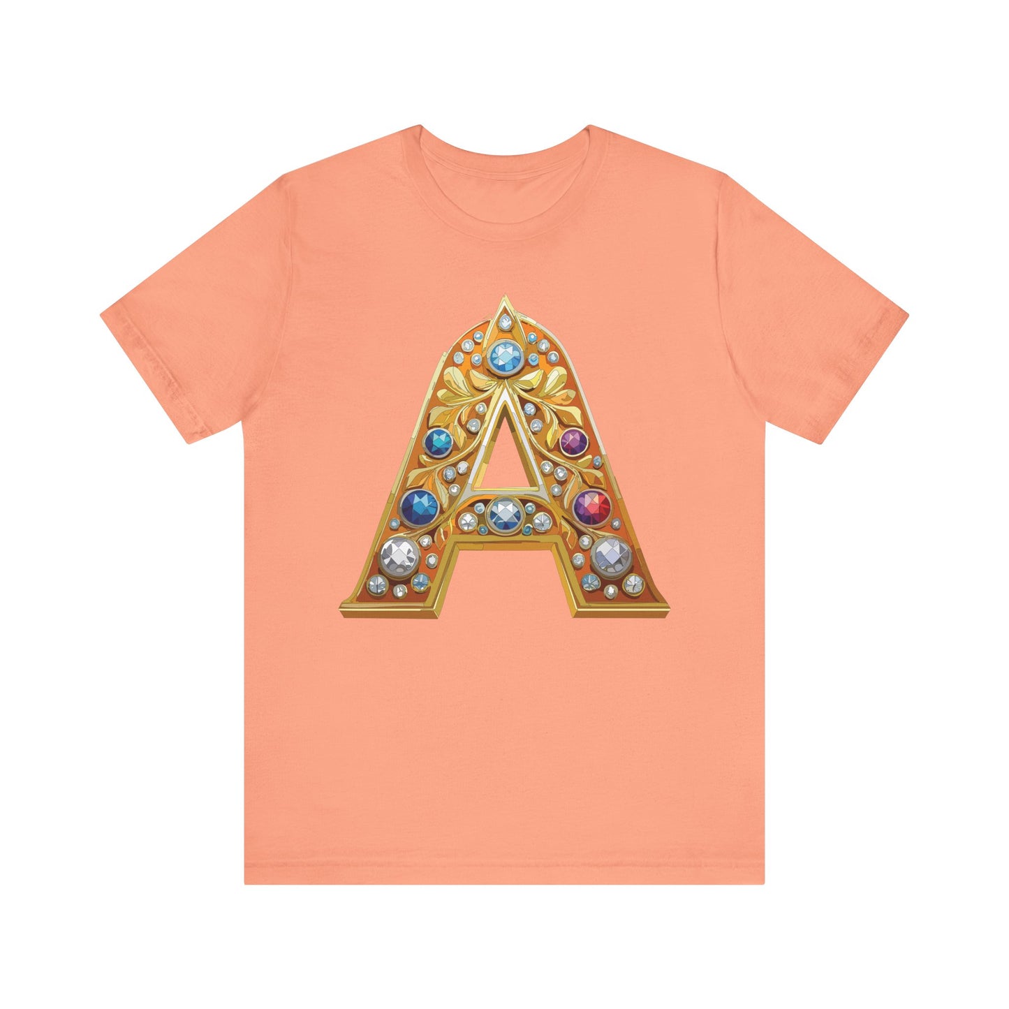 Letter Shirt, Shirt with Letters, Tee Shirt with Gold Letter, Shirt with Antique Letters