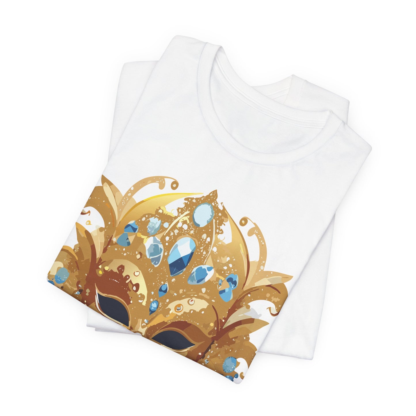 Mask Shirt, Shirt with Mask, Tee Shirt with Gold Face