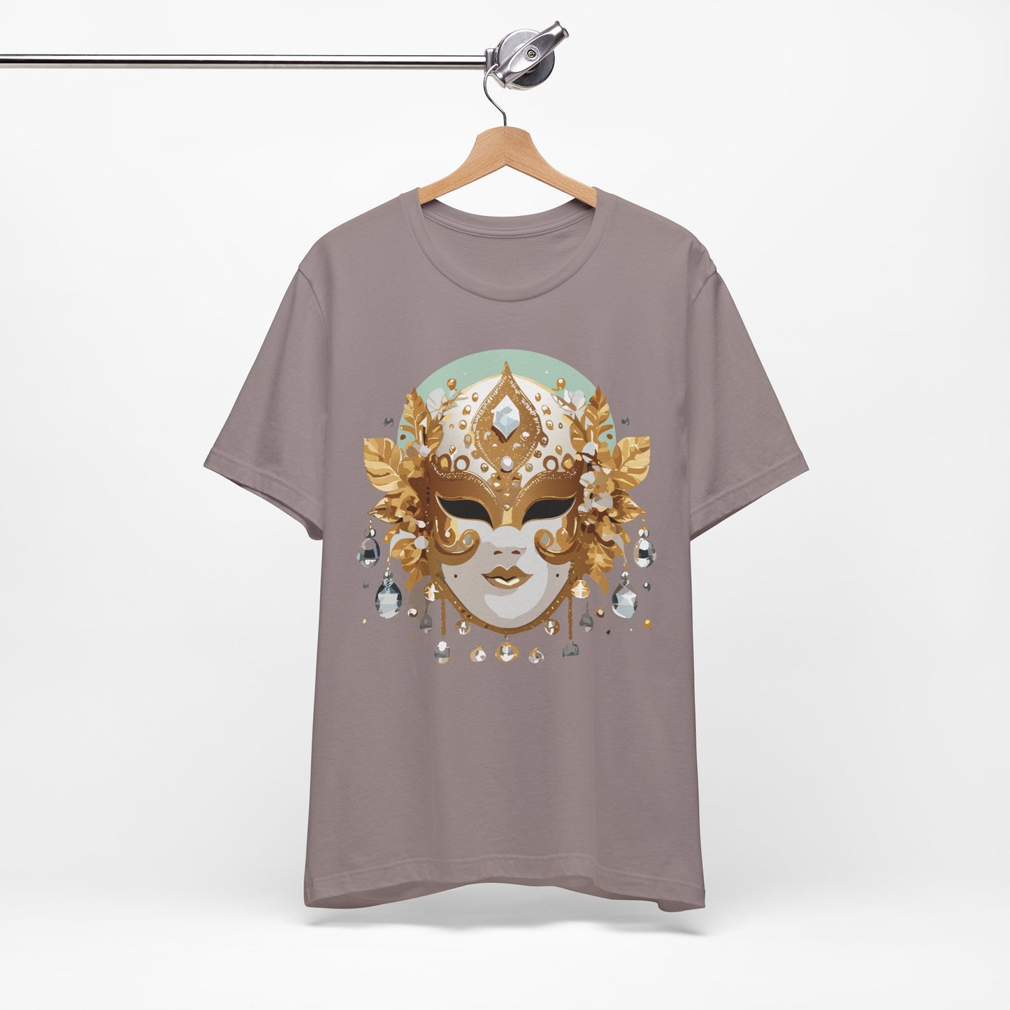 Mask Shirt, Shirt with Mask, Tee Shirt with Gold Face