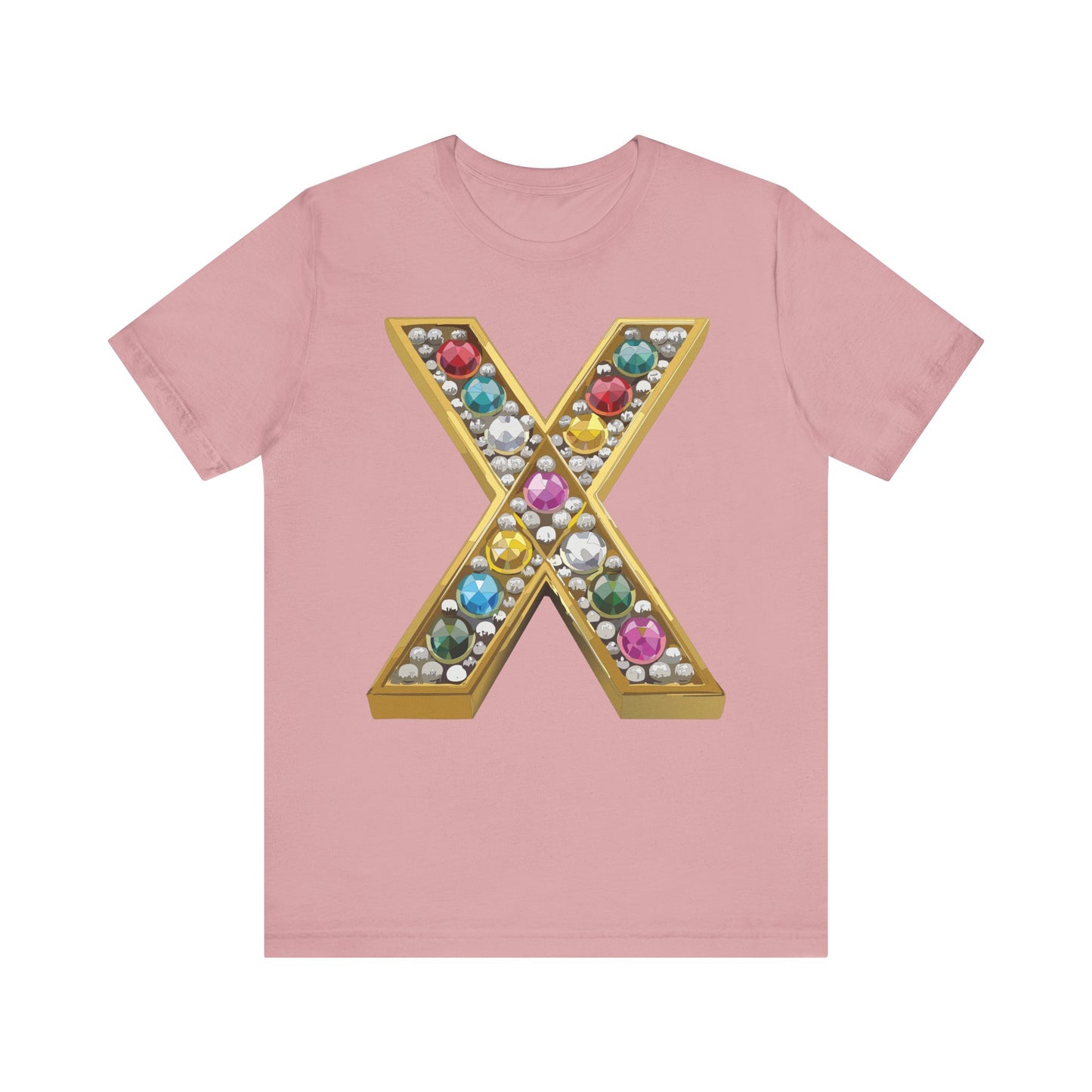 Letter Shirt, Shirt with Letters, Tee Shirt with Gold Letter, Shirt with Antique Letters