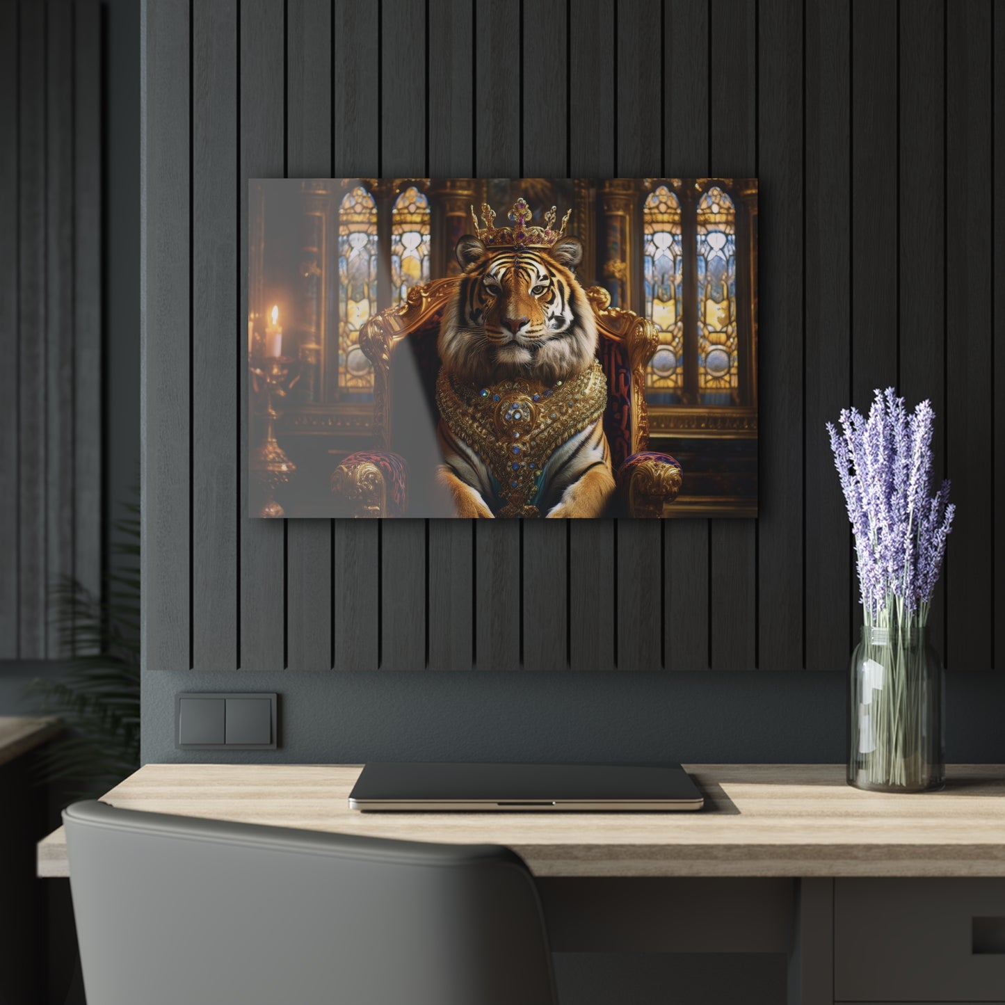 Crown Tiger Wall Decor, Wall Art Decor with Animals 3