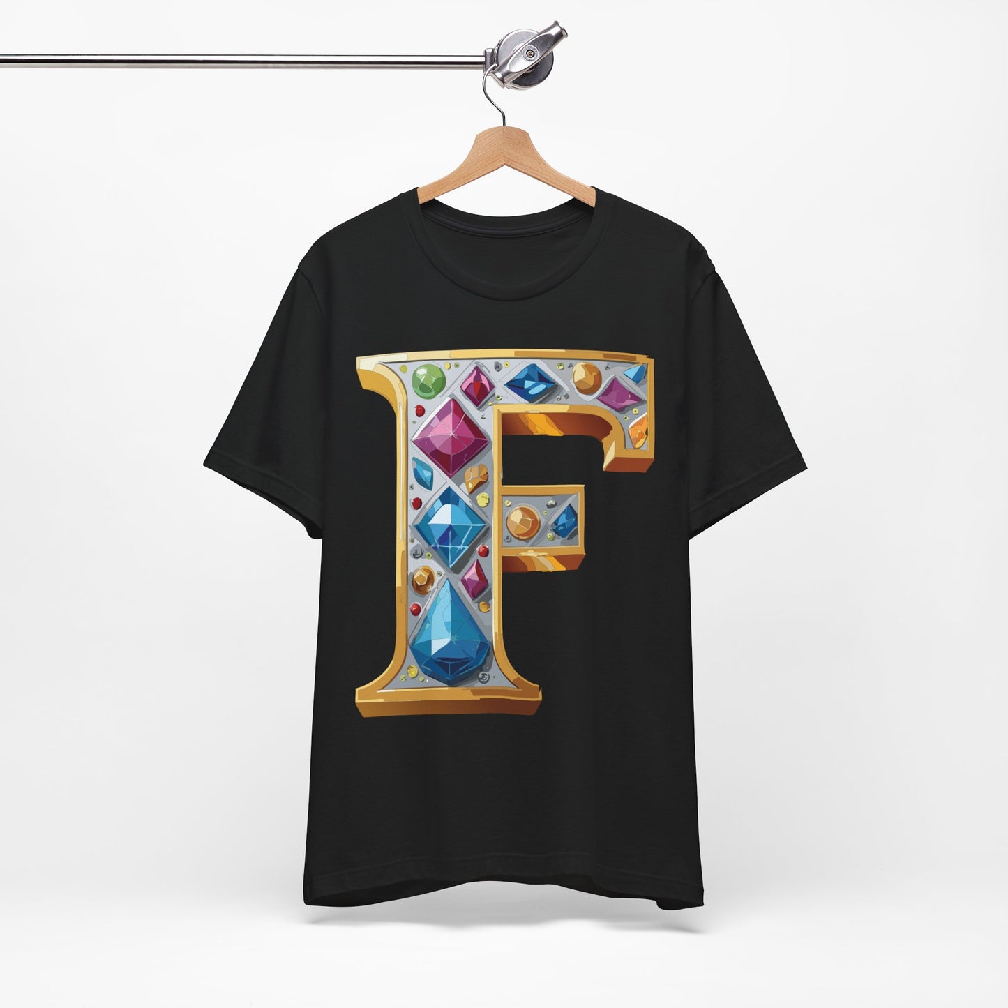 Letter Shirt, Shirt with Letters, Tee Shirt with Gold Letter, Shirt with Antique Letters