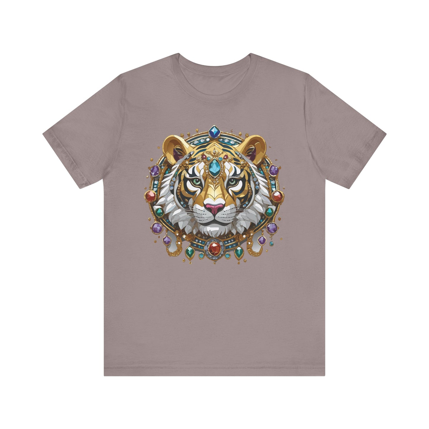 Animal Shirt, Shirt with Animal, Tee Shirt with Gold Animal Medal, Shirt with Antique Animal Medallion