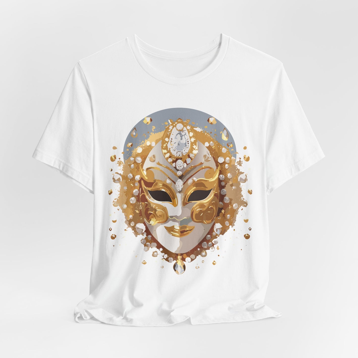 Mask Shirt, Shirt with Mask, Tee Shirt with Gold Face