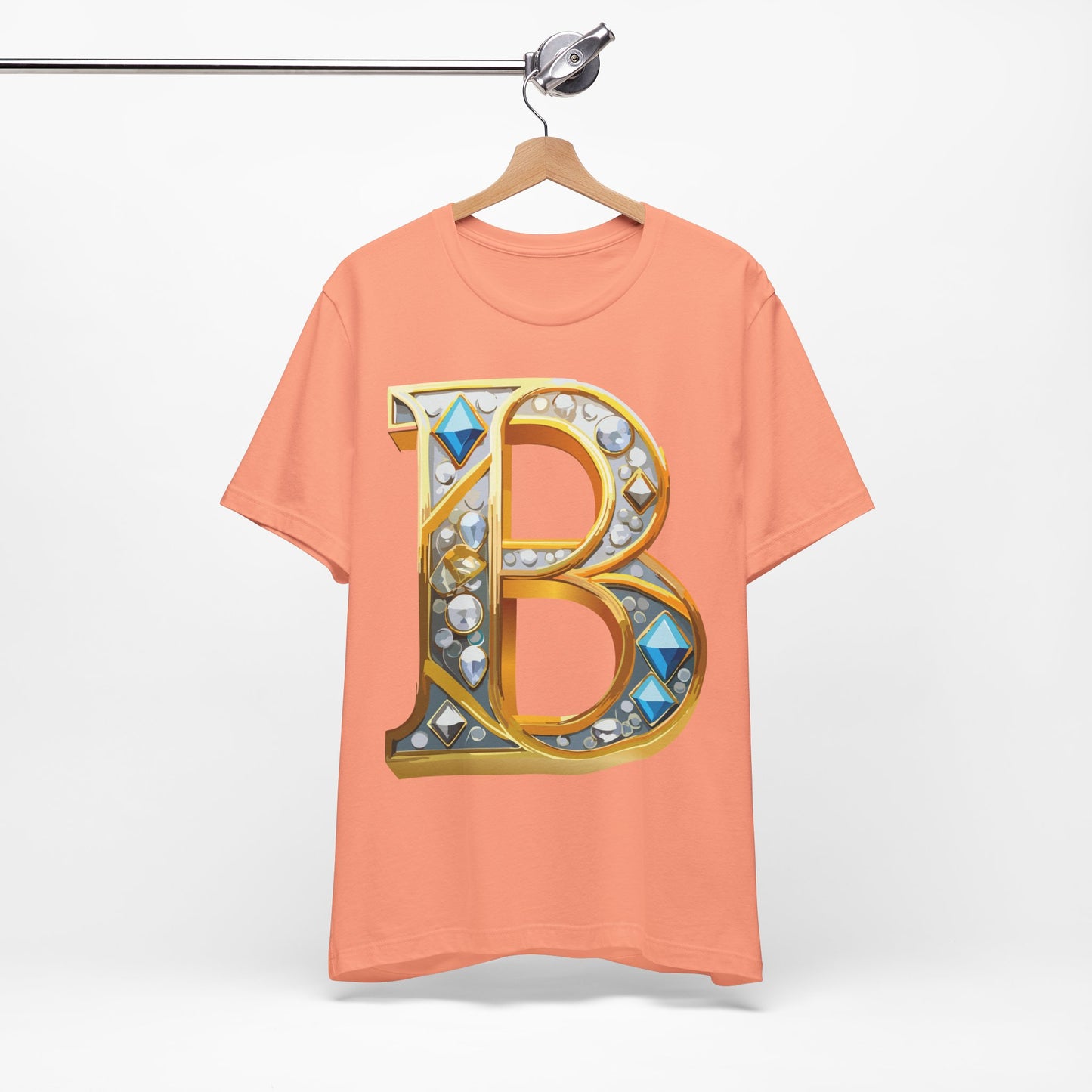 Letter Shirt, Shirt with Letters, Tee Shirt with Gold Letter, Shirt with Antique Letters