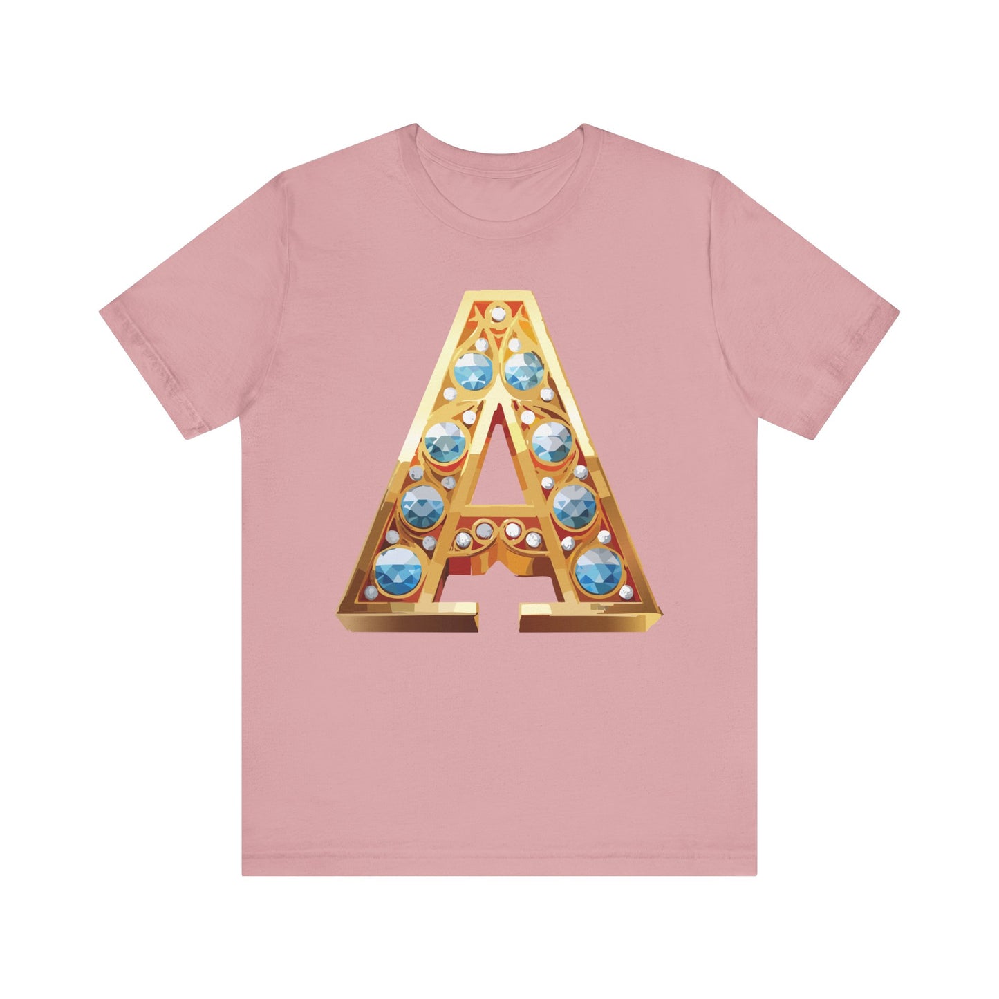 Letter Shirt, Shirt with Letters, Tee Shirt with Gold Letter, Shirt with Antique Letters