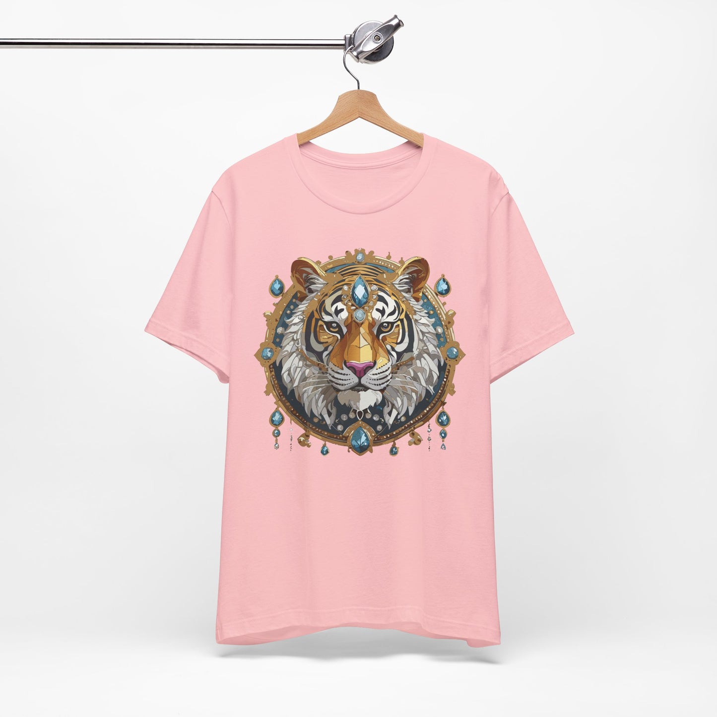 Animal Shirt, Shirt with Animal, Tee Shirt with Gold Animal Medal, Shirt with Antique Animal Medallion
