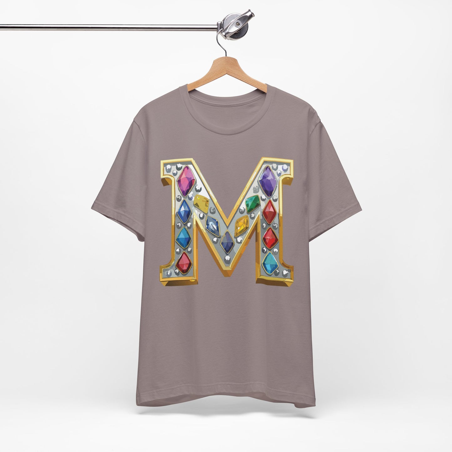 Letter Shirt, Shirt with Letters, Tee Shirt with Gold Letter, Shirt with Antique Letters