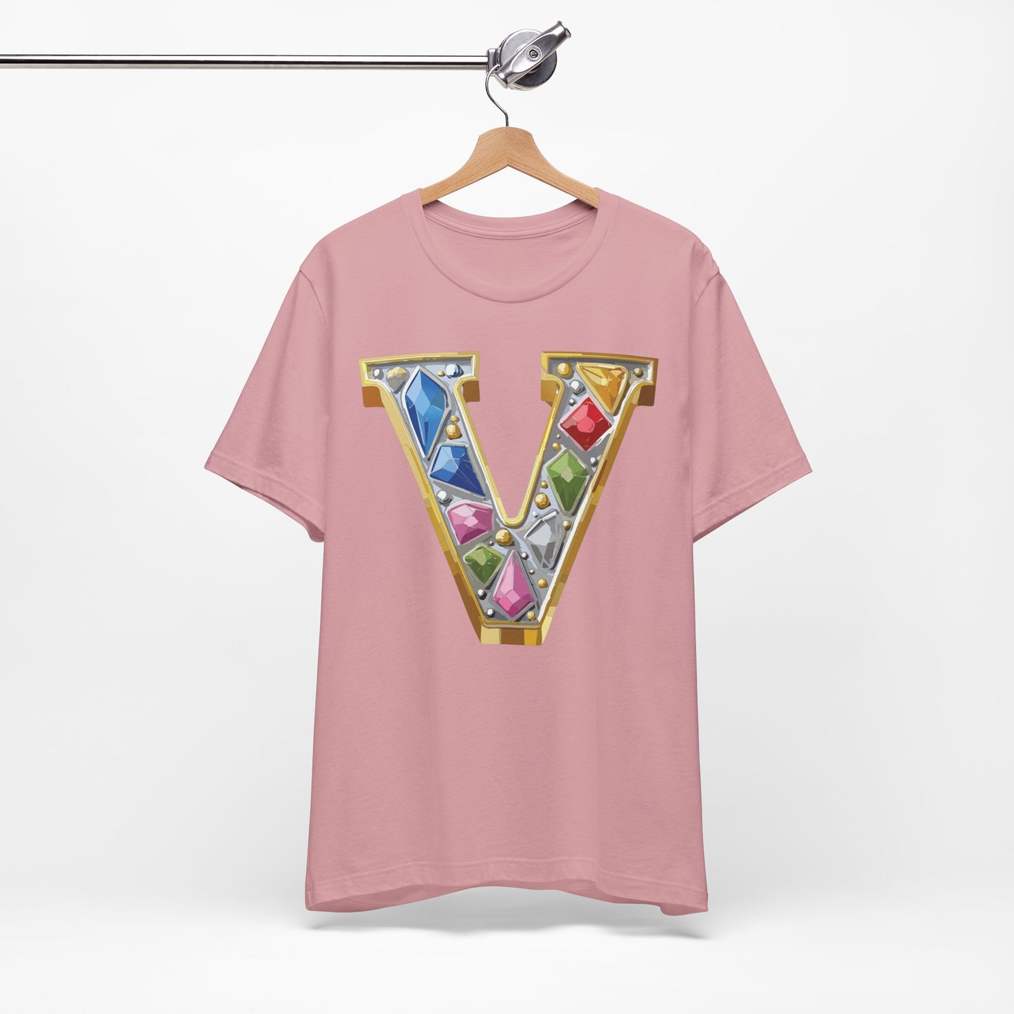 Letter Shirt, Shirt with Letters, Tee Shirt with Gold Letter, Shirt with Antique Letters