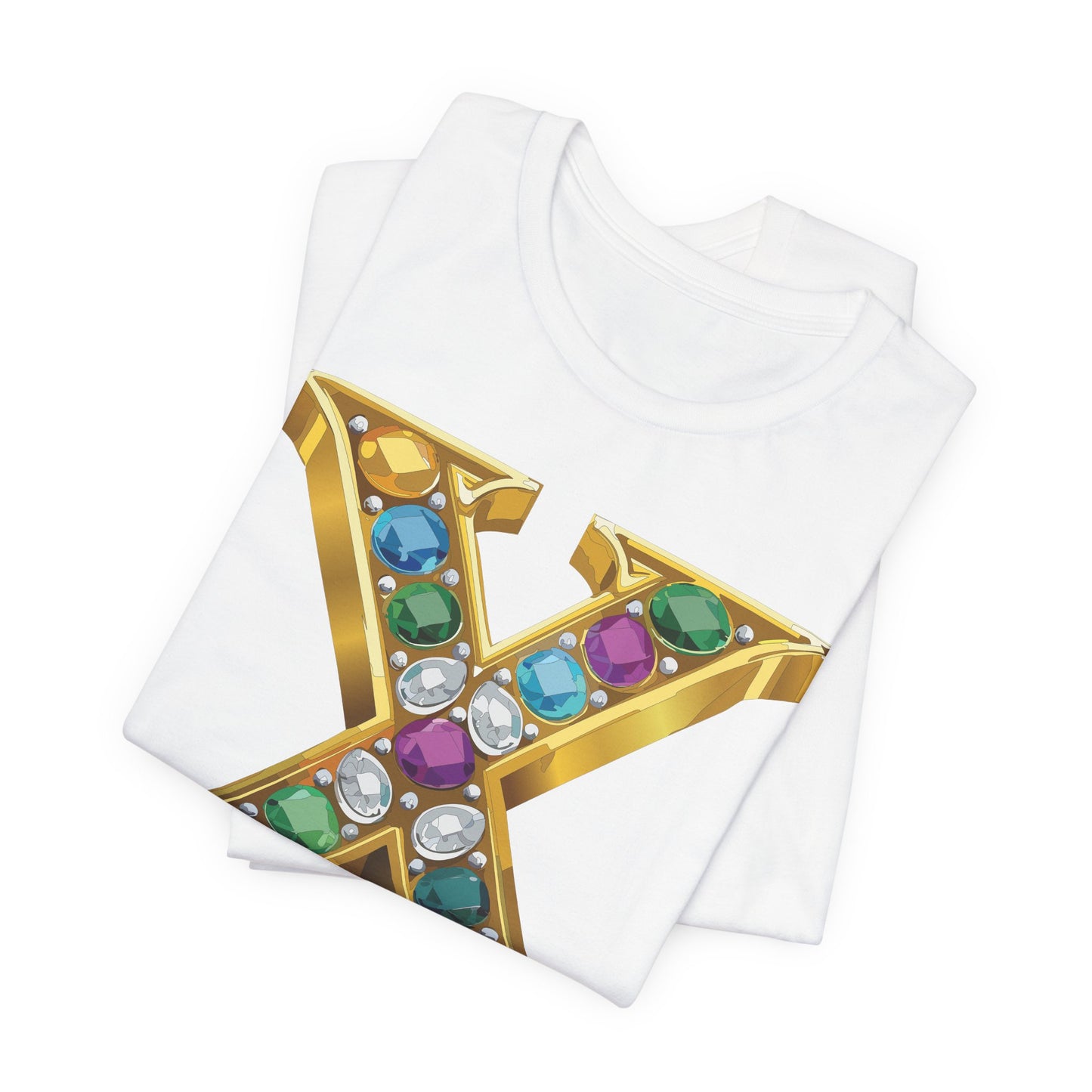 Letter Shirt, Shirt with Letters, Tee Shirt with Gold Letter, Shirt with Antique Letters