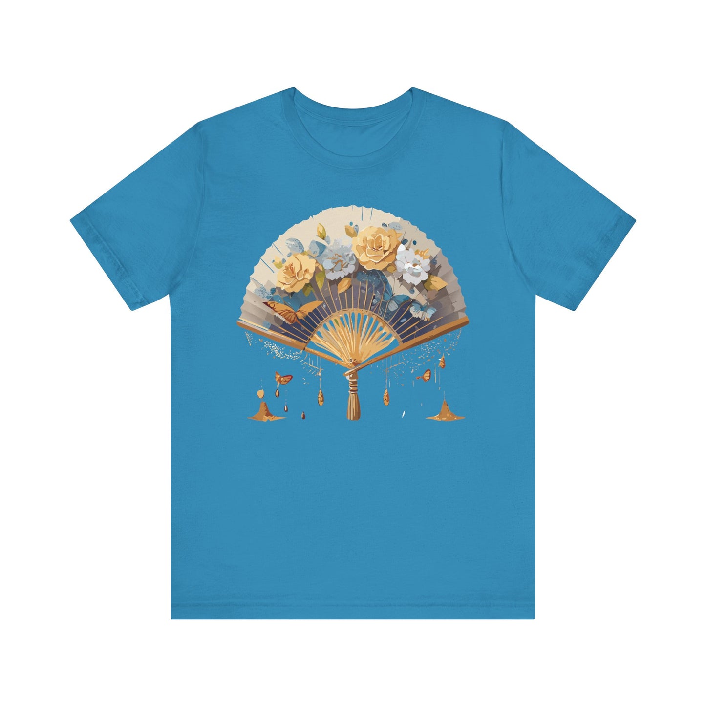 Fan shirt, Shirt with Fan, Tee Shirt with Gold Blower