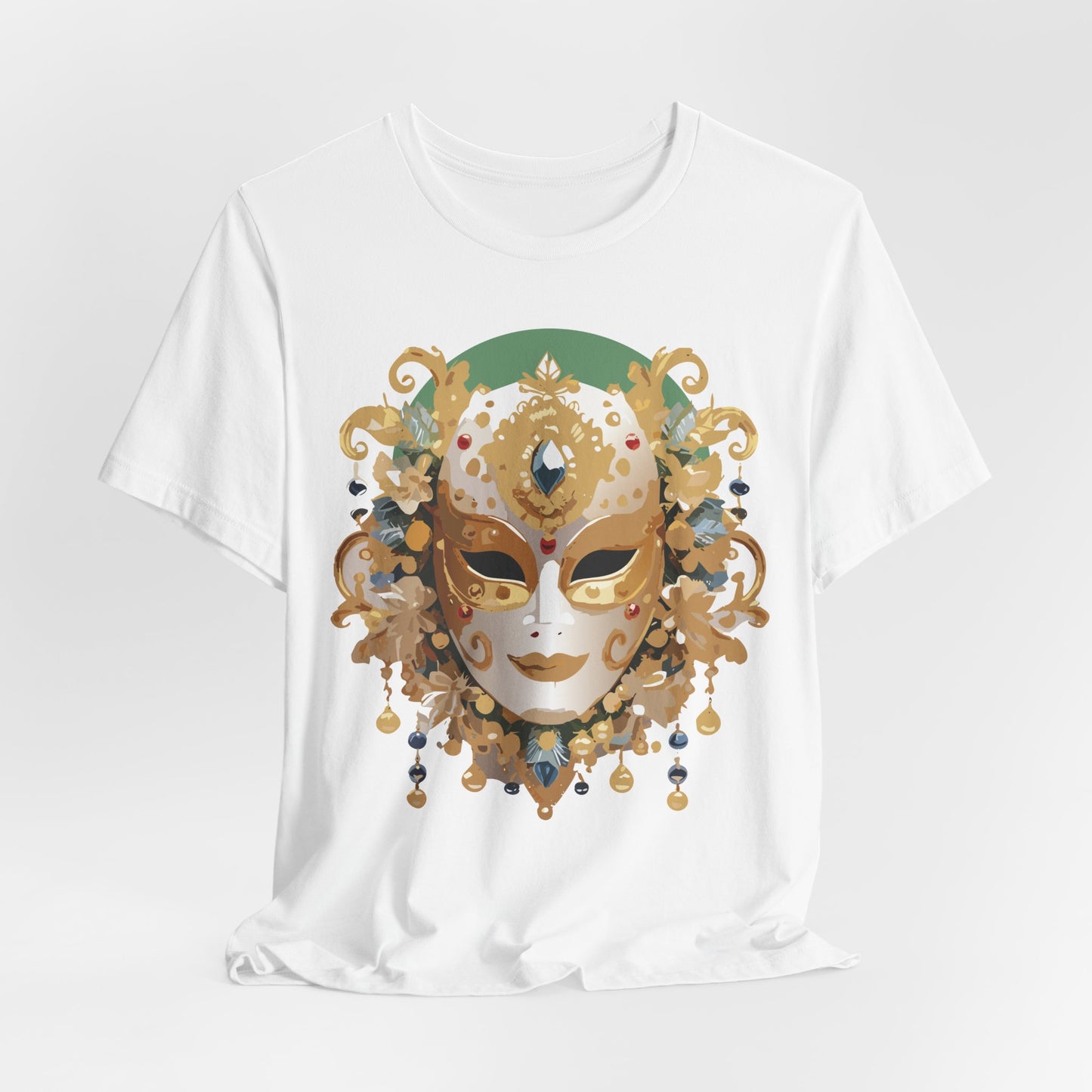Mask Shirt, Shirt with Mask, Tee Shirt with Gold Face