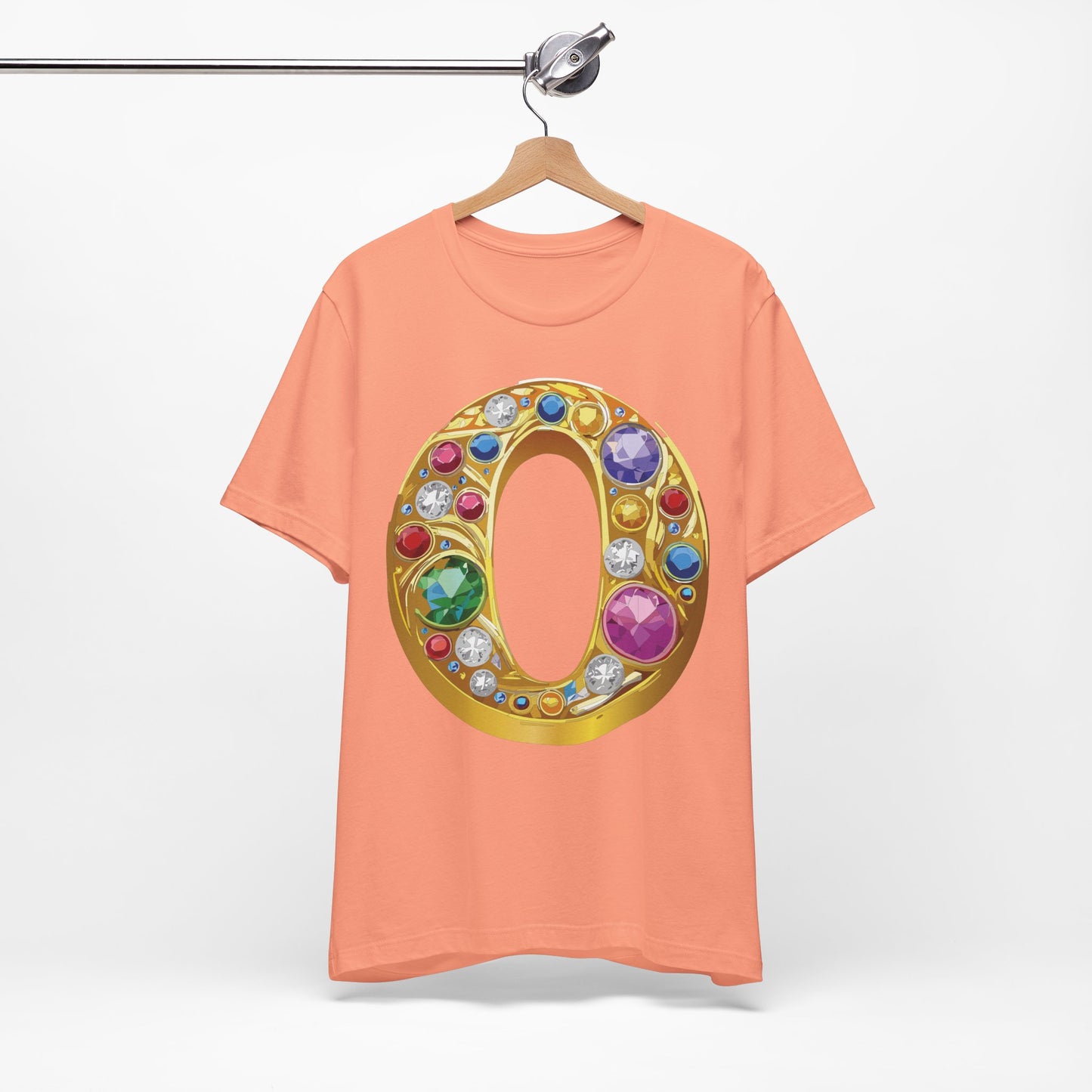Letter Shirt, Shirt with Letters, Tee Shirt with Gold Letter, Shirt with Antique Letters