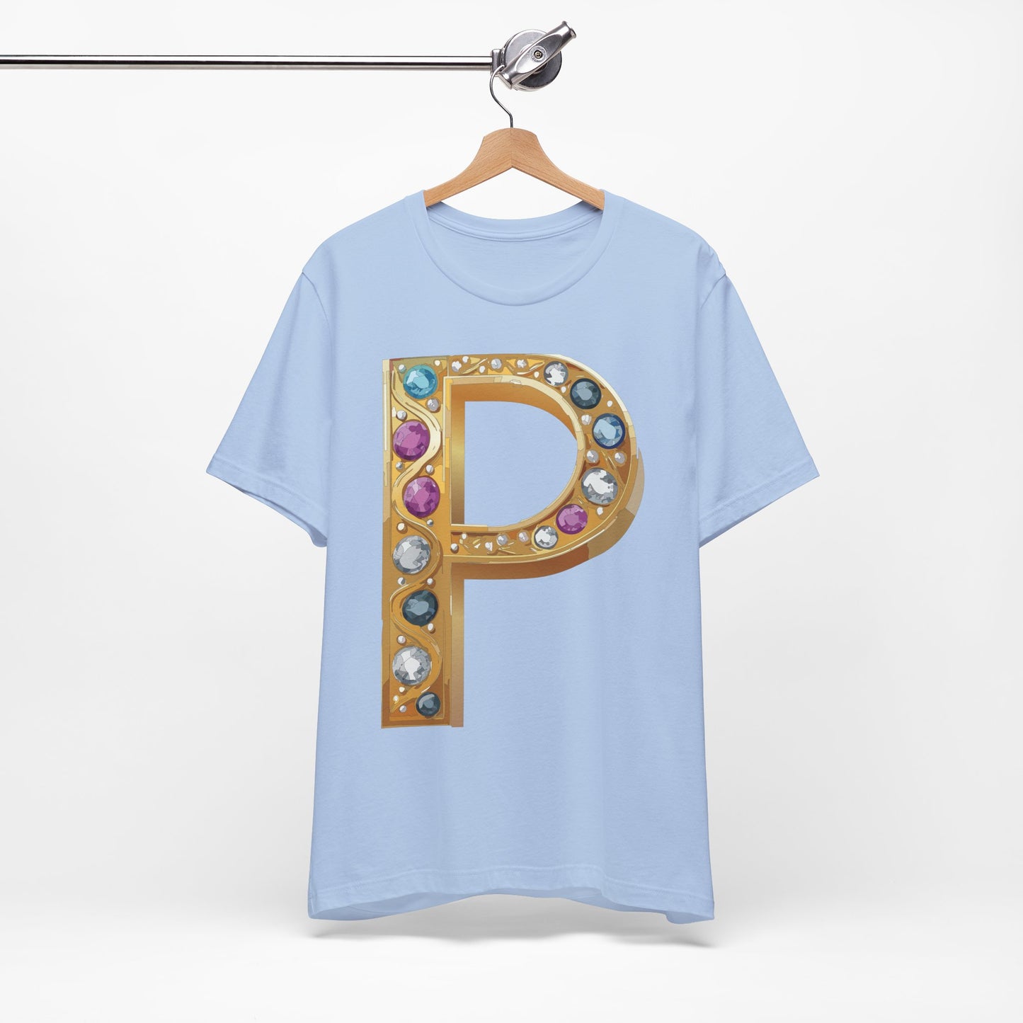 Letter Shirt, Shirt with Letters, Tee Shirt with Gold Letter, Shirt with Antique Letters