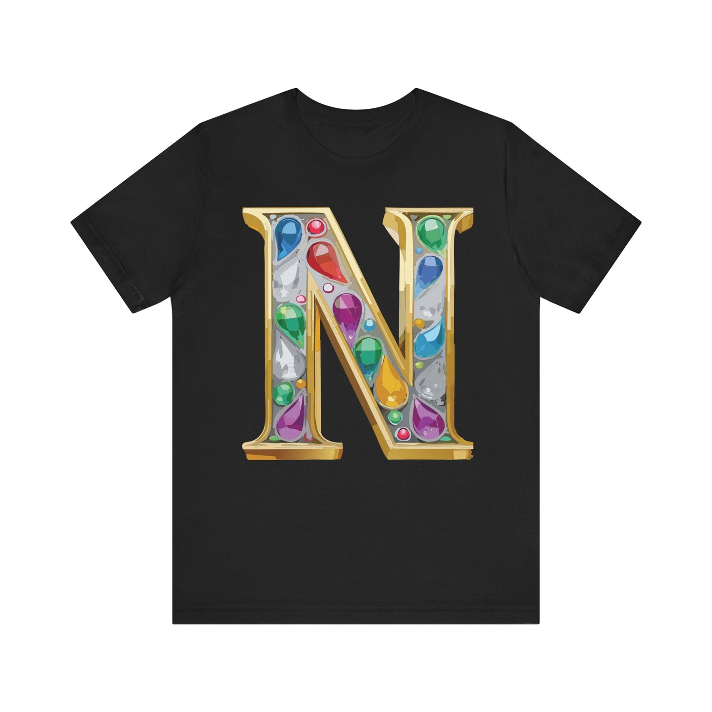 Letter Shirt, Shirt with Letters, Tee Shirt with Gold Letter, Shirt with Antique Letters