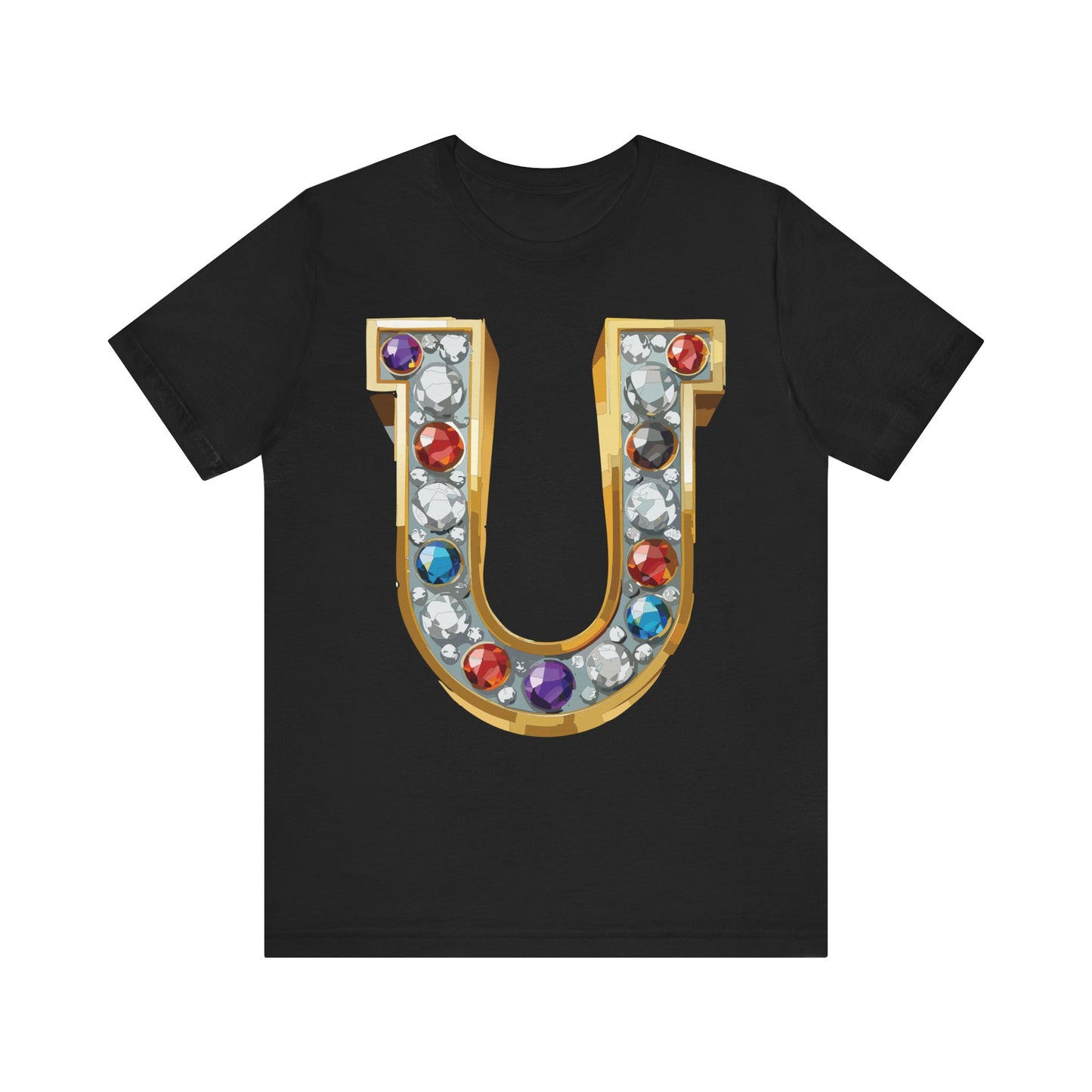 Letter Shirt, Shirt with Letters, Tee Shirt with Gold Letter, Shirt with Antique Letters