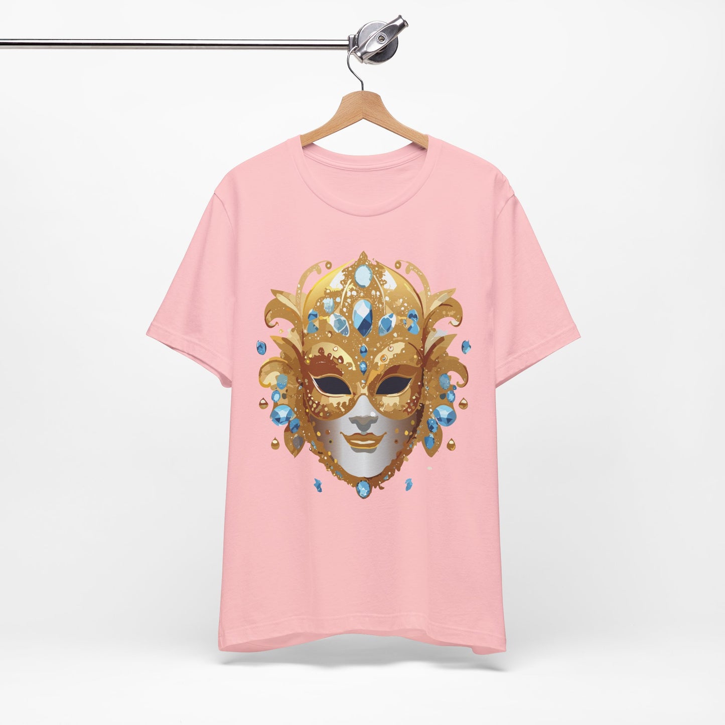 Mask Shirt, Shirt with Mask, Tee Shirt with Gold Face