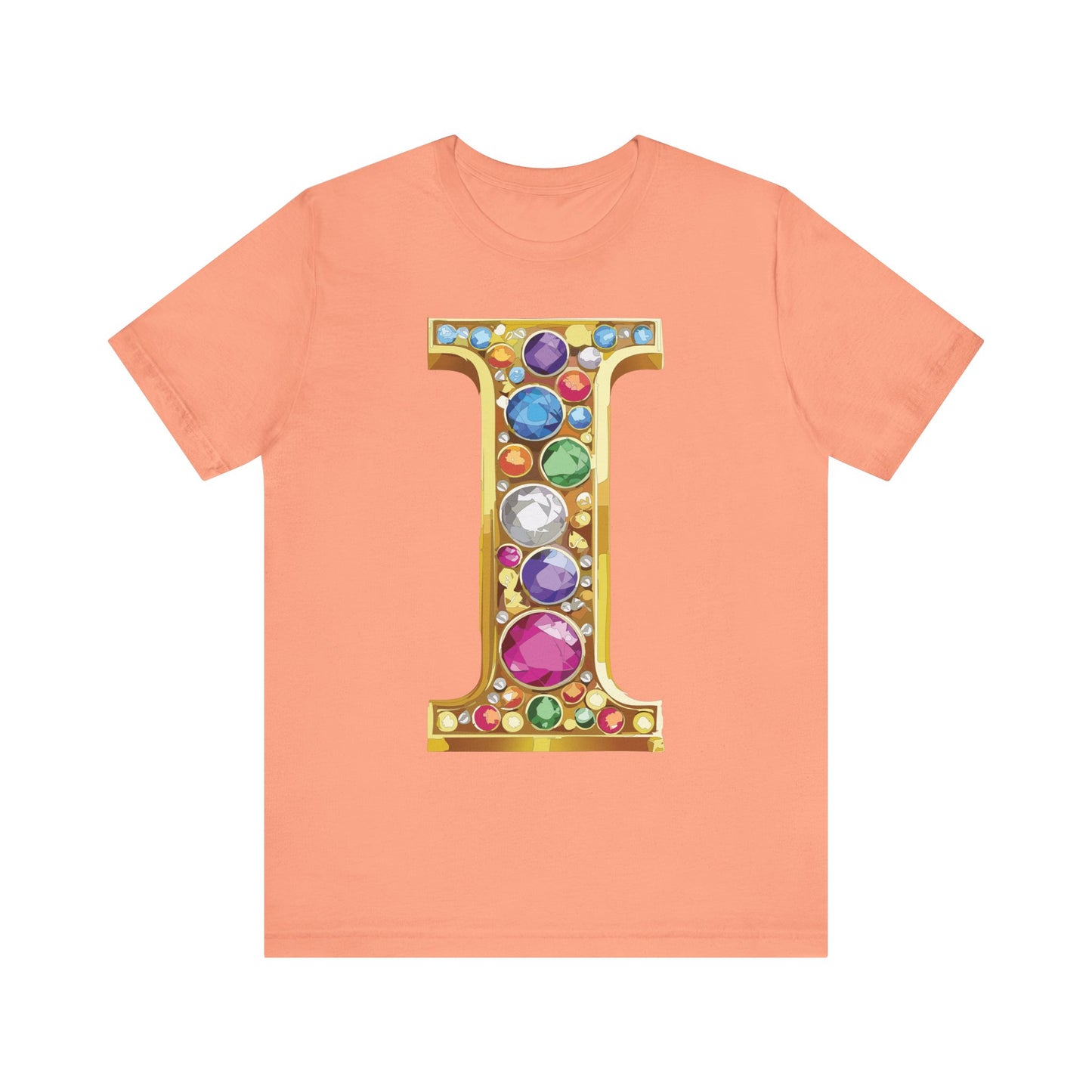 Letter Shirt, Shirt with Letters, Tee Shirt with Gold Letter, Shirt with Antique Letters