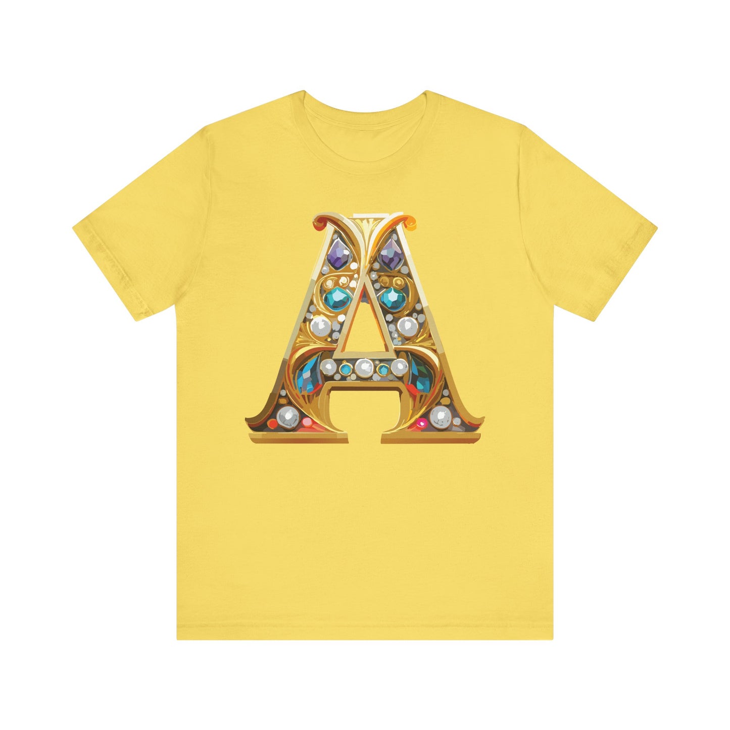 Letter Shirt, Shirt with Letters, Tee Shirt with Gold Letter, Shirt with Antique Letters