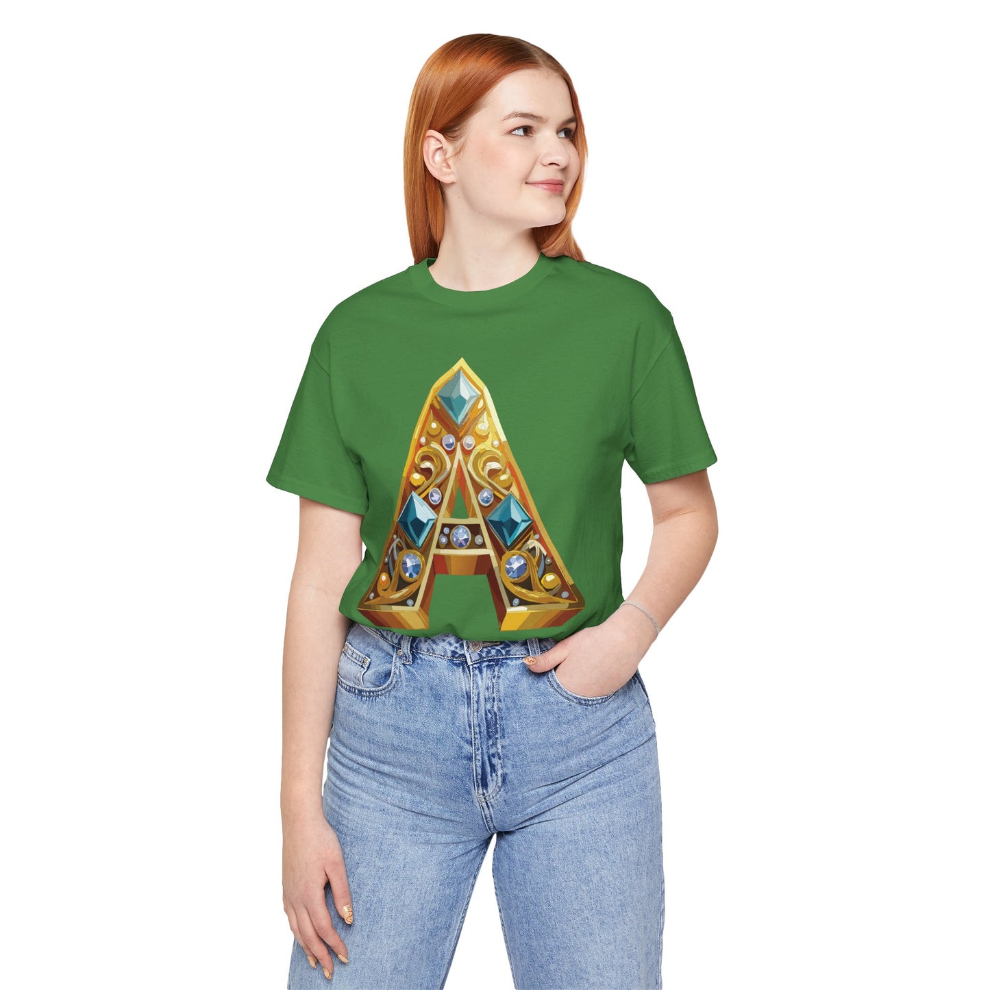 Letter Shirt, Shirt with Letters, Tee Shirt with Gold Letter, Shirt with Antique Letters