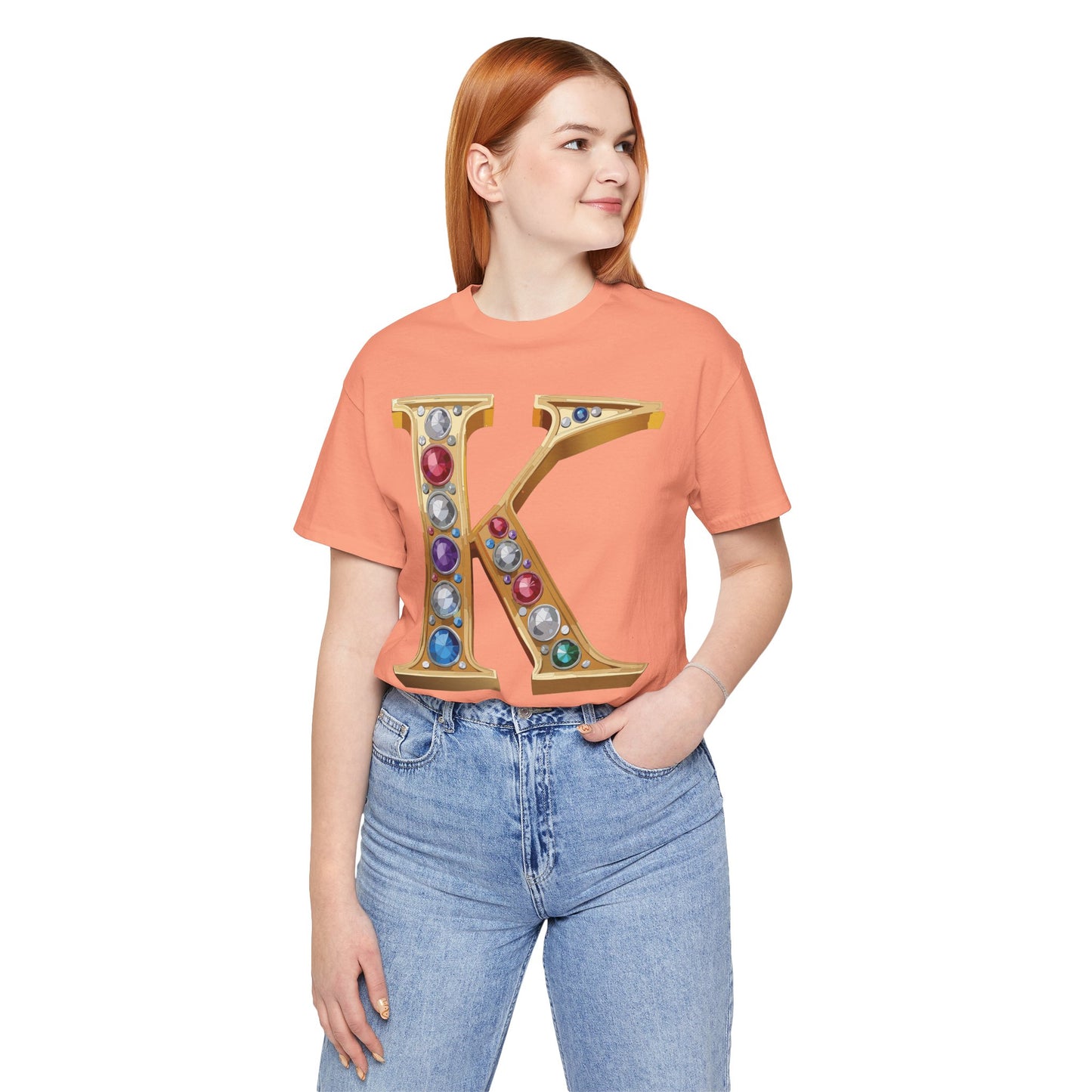 Letter Shirt, Shirt with Letters, Tee Shirt with Gold Letter, Shirt with Antique Letters