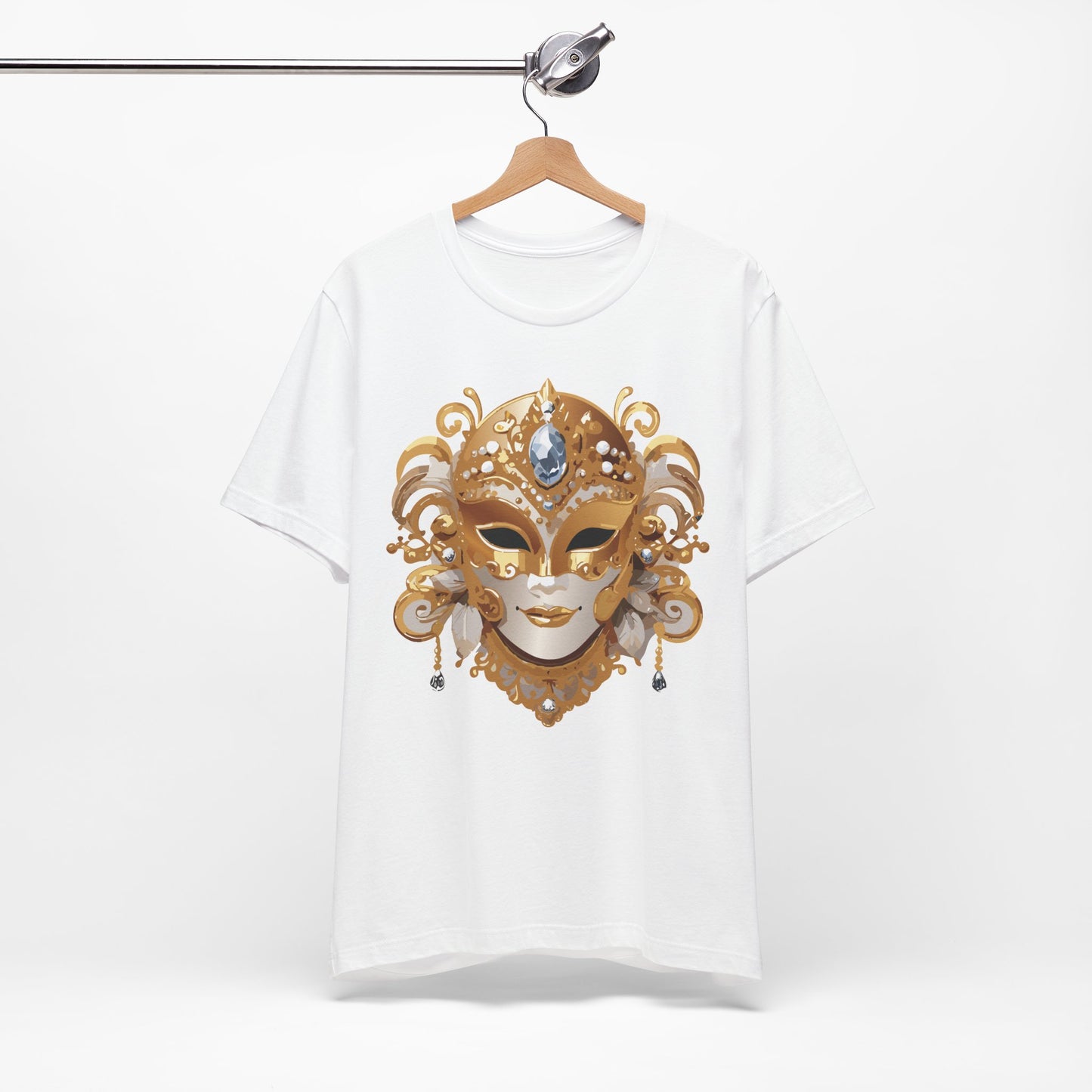 Mask Shirt, Shirt with Mask, Tee Shirt with Gold Face